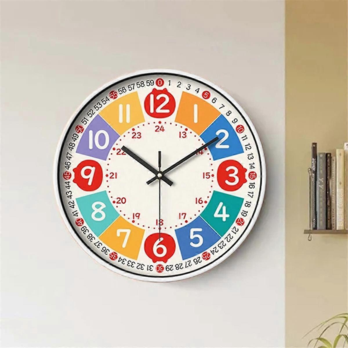 Round Wall Clock Modern Design Silent Timepieces for Kids