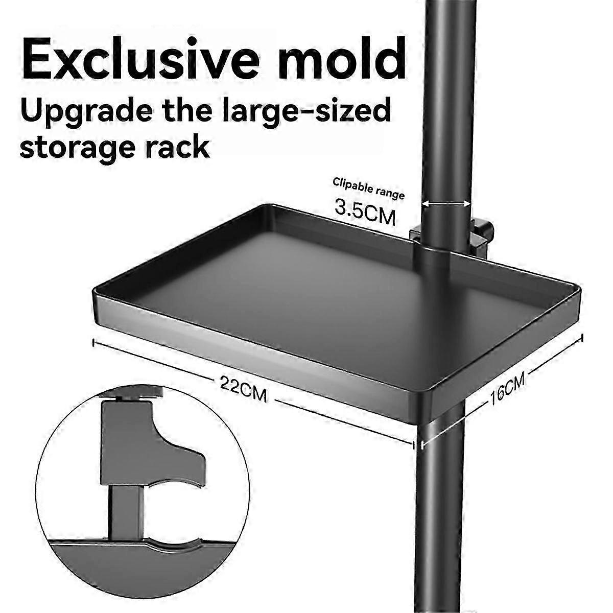 781E Universals Microphone Stand Tray Adjustable Mic Stand Tray Clamp on Shelf Stand Sound Card Tray