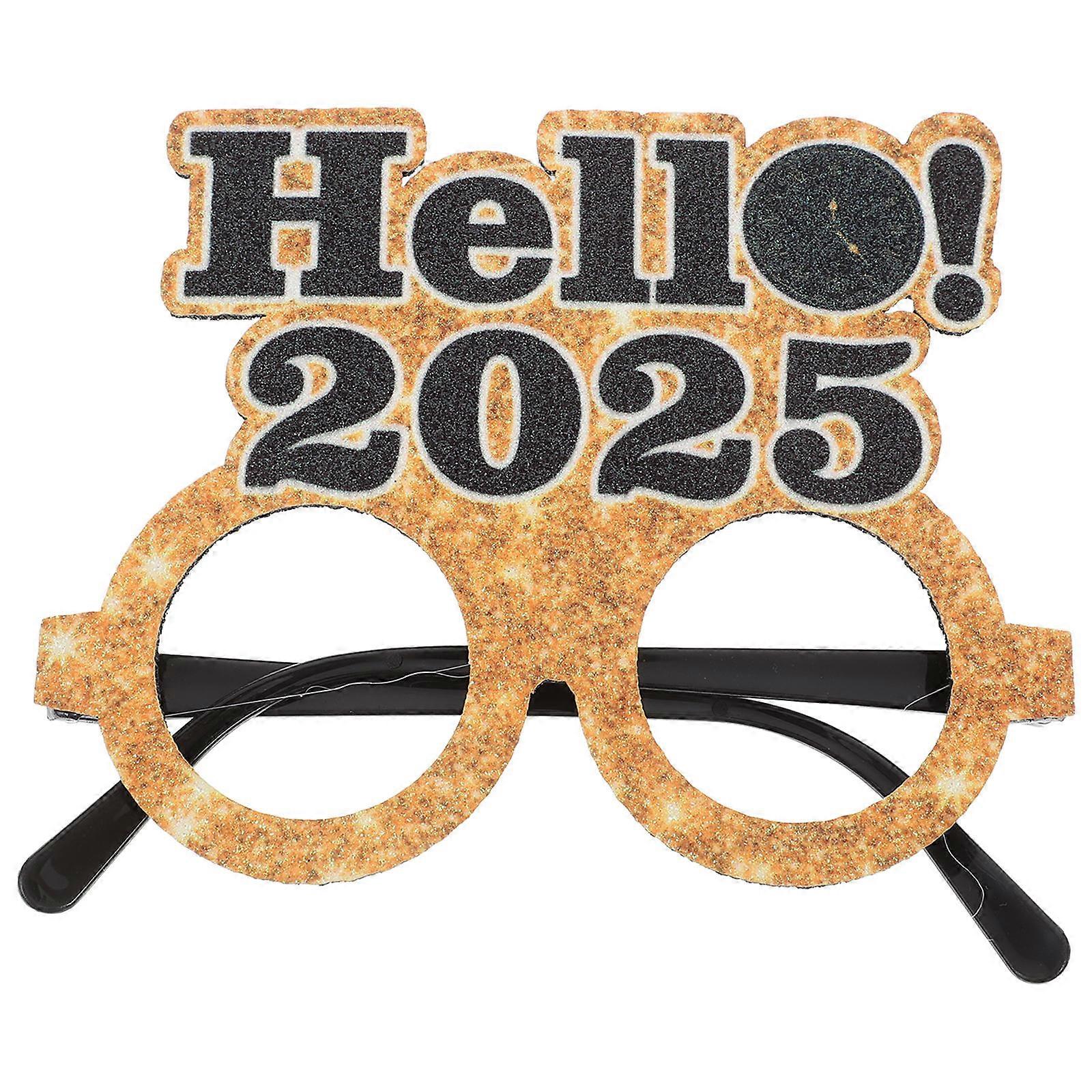 Photo Prop Eyeglasses New Year Party Favor Stylish Frame Eye Catching Design For New Year's Eve Event 1Pcs
