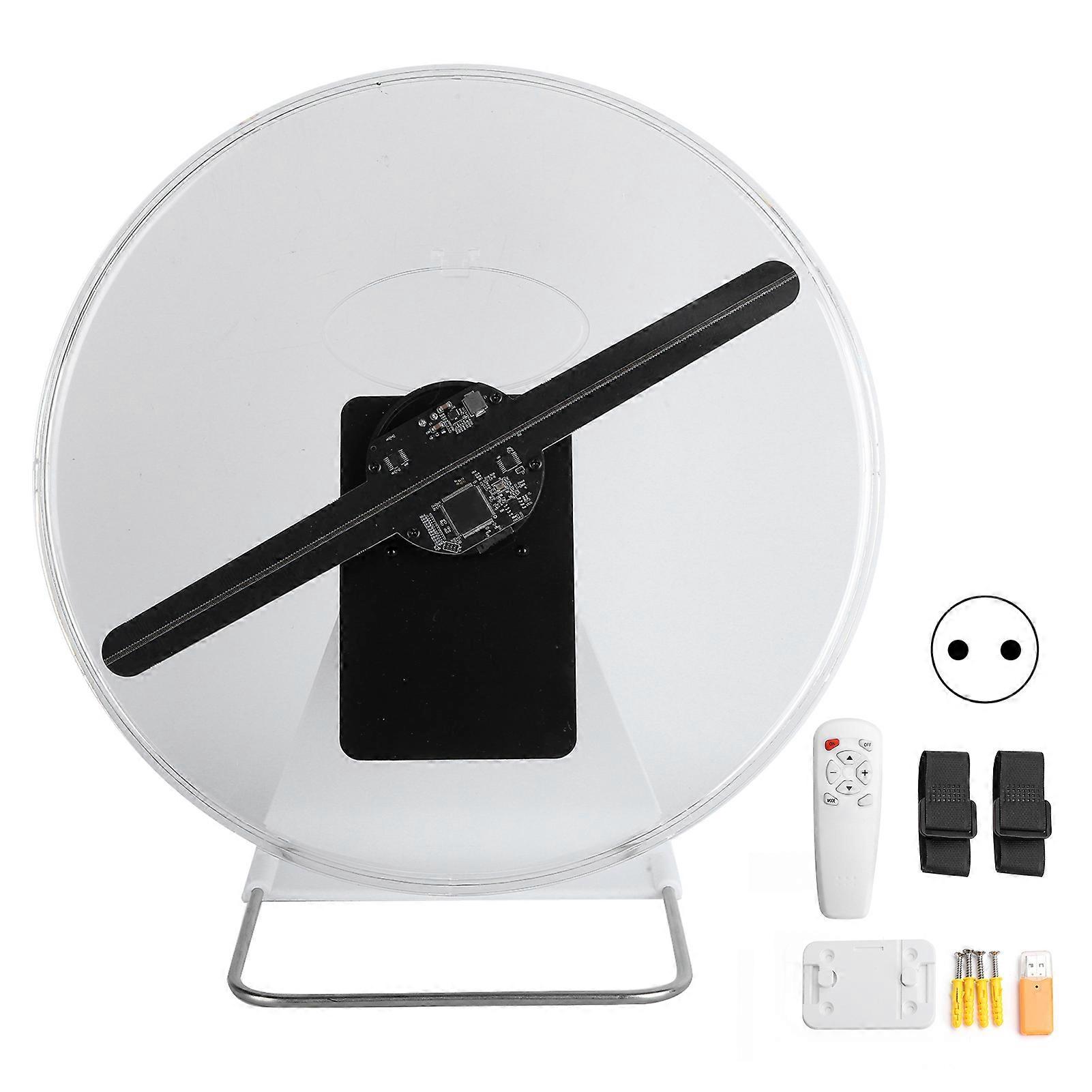 30CM 3D Holographic Advertising Projector: 256 LED Fan Display with Stand, EU Plug