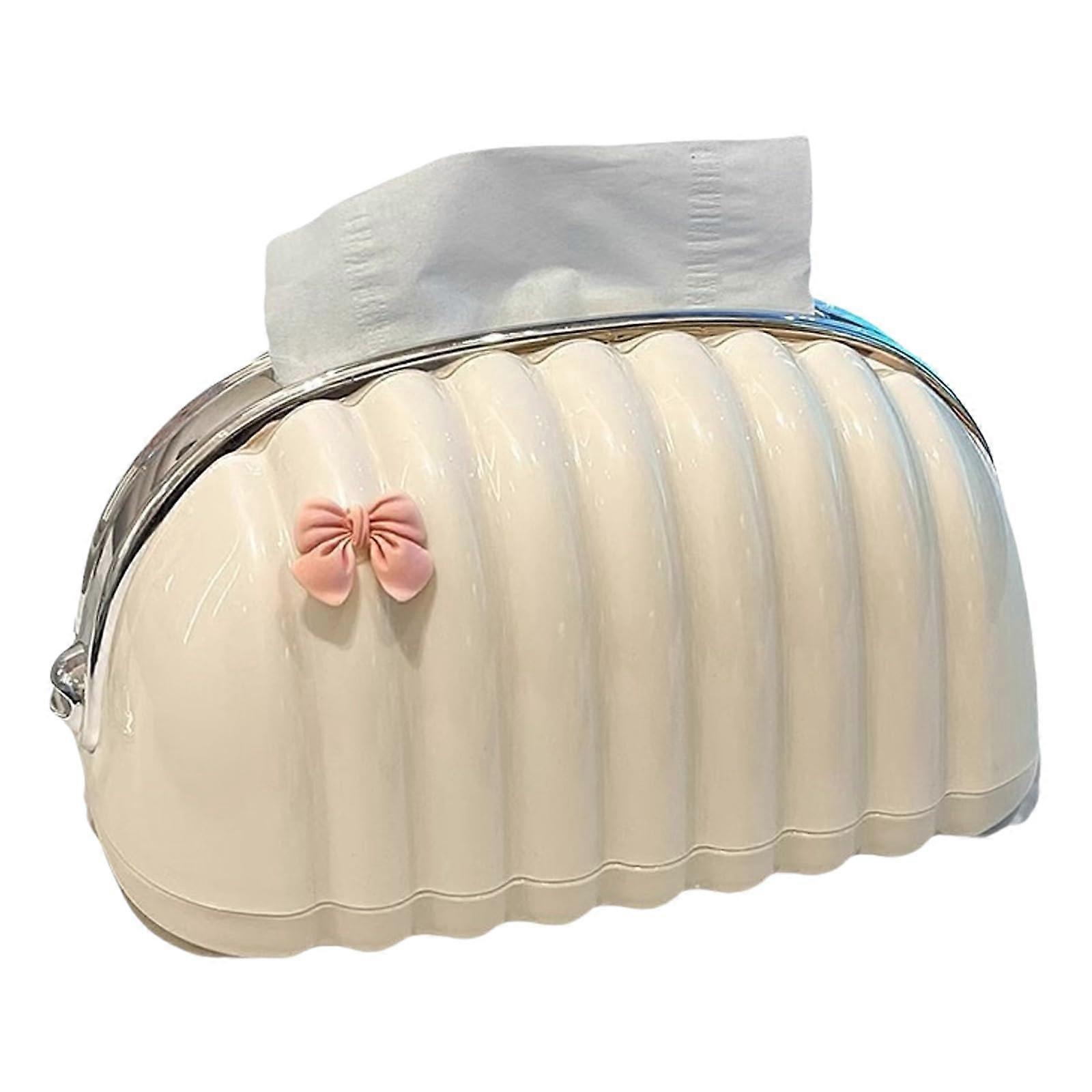Playful Rabbits Design Tissue Box For Children And Teens, Easy Refill, Decorative Bow, Desk Decor