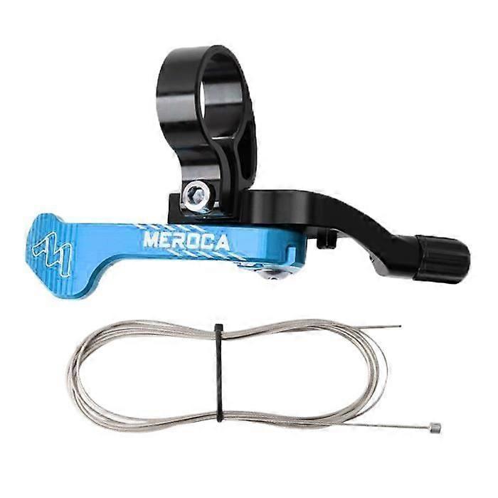 Bicycle Accessory, Bicycle Dropper Seatpost Lever, 2-Way Mount Mtb, Remote Control, Post Adjuster - Type Blue