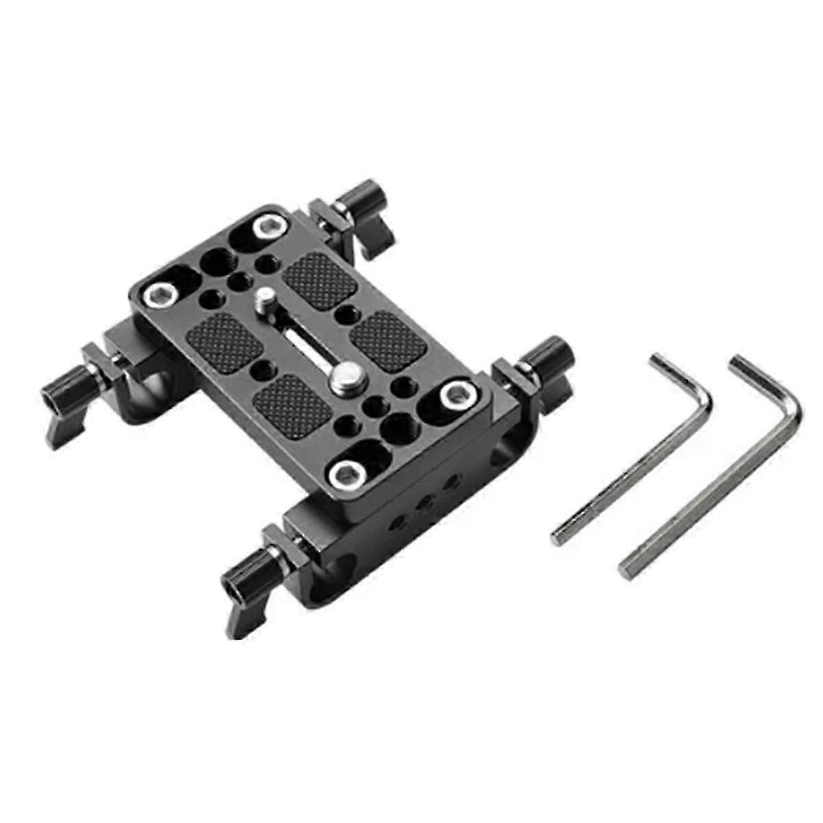 Camera Mount Plate Pro DSLR Rig with Lens Support and 15mm Tripod Mount for Shoulder Mounting Support