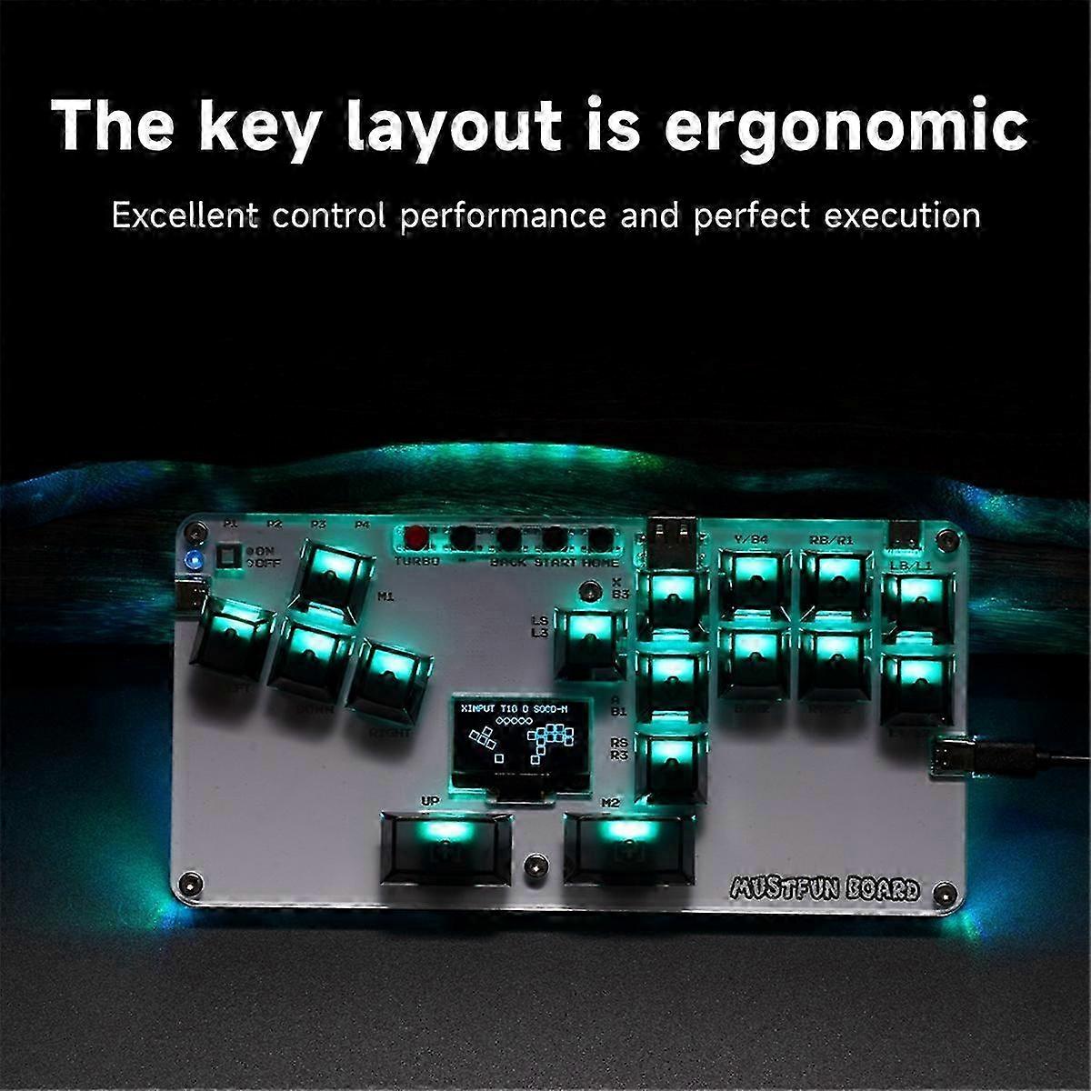 MustFun Mini Leverless Arcade Stick Controller for PC & Switch Gaming