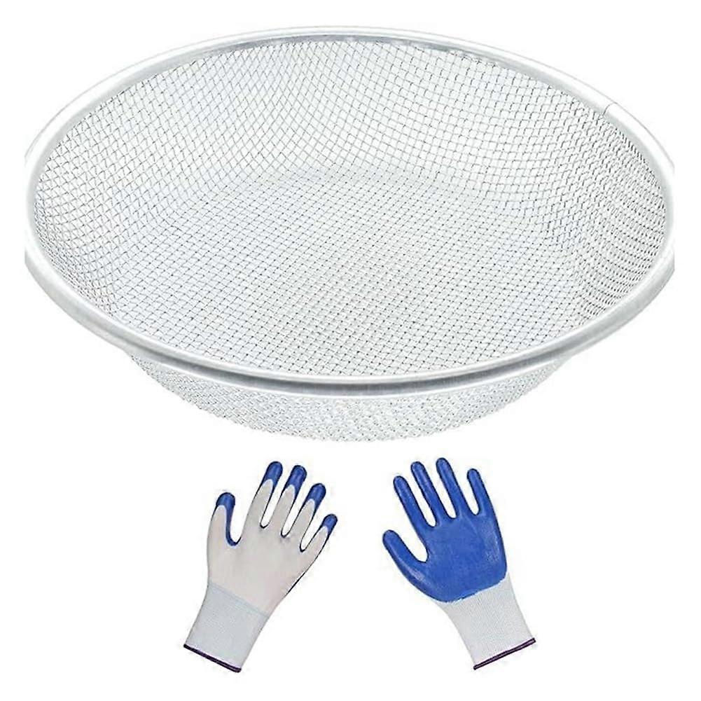 Stainless Steel Soil Compost Sieve 2mm Mesh For Garden Sand And Gravel Rocks And Sawdust Screening