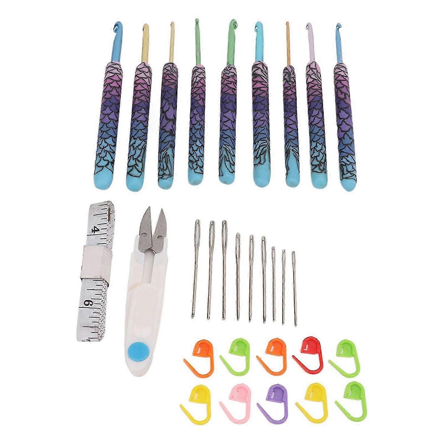 2025 Latest Model 9Pcs Crochet Hooks Different Sizes Easy Operation Ergonomic