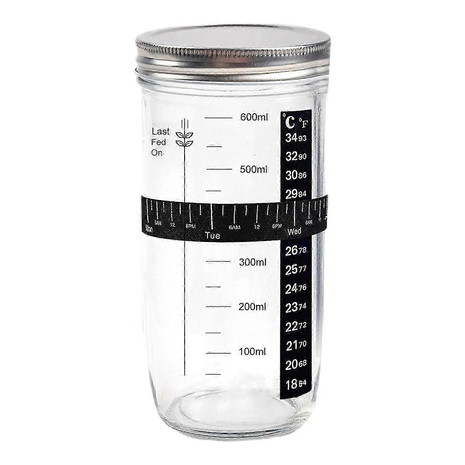 750ML Glass Jar with Lid for Sourdough Starter Food Grade Large Capacity Bread Fermentation Kitchen Baking Supplies
