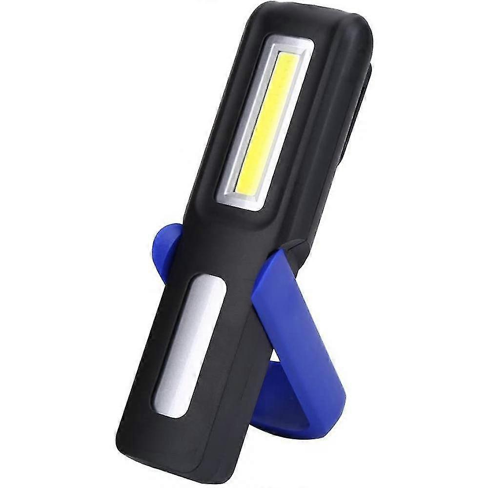 Cob Led Walkman Usb Light Rechargeable Cob Work Lamp Multifunction Flashlight Hook, (black)(Blue)