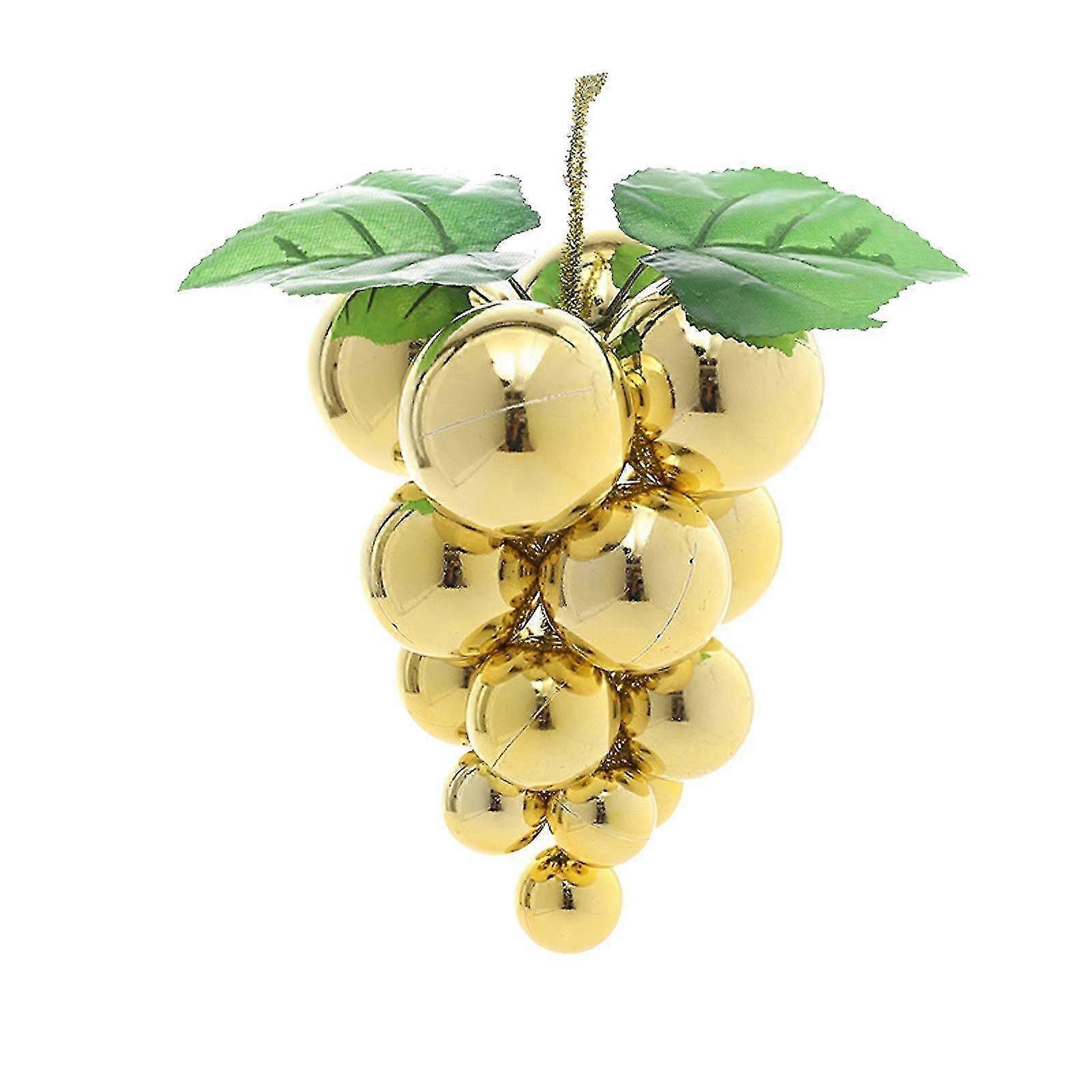 Gold Simulation Grape String Christmas Tree Decorations with Bright Lights: Hanging Decor for Festive Mood Scene Arrangements
