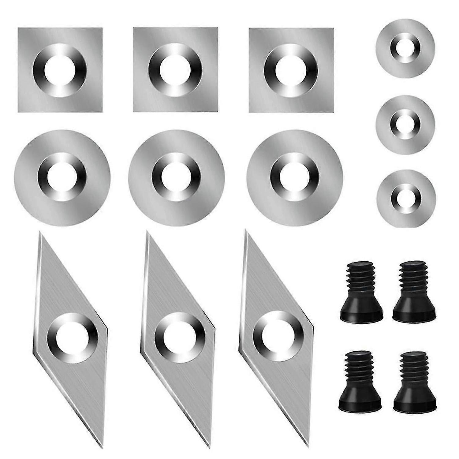 16 PCS Tungsten Carbide Cutters Set for Wood Lathe Turning Tools, Woodworking Lathe Turning Inserts,