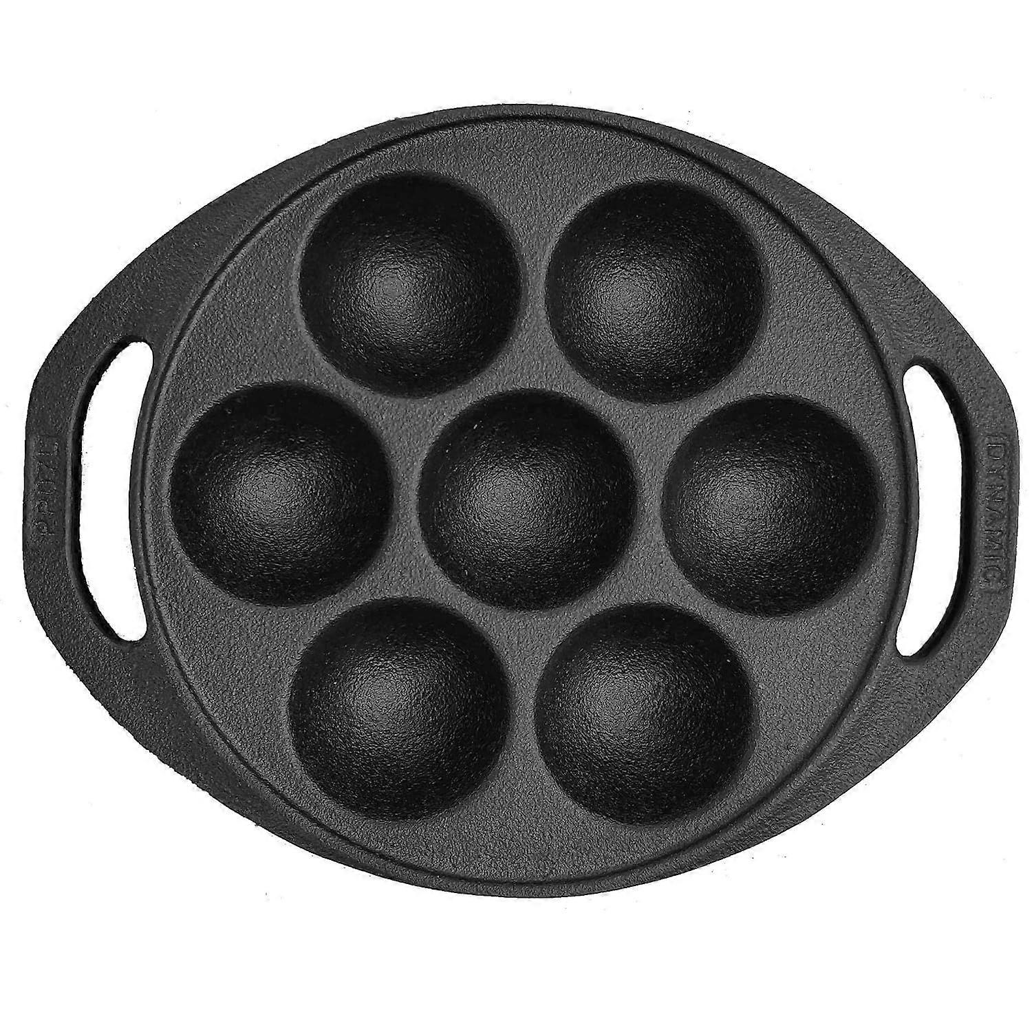 Cast Iron Paniyaram Pan 7 Pit Pre Seasoned Induction Friendly