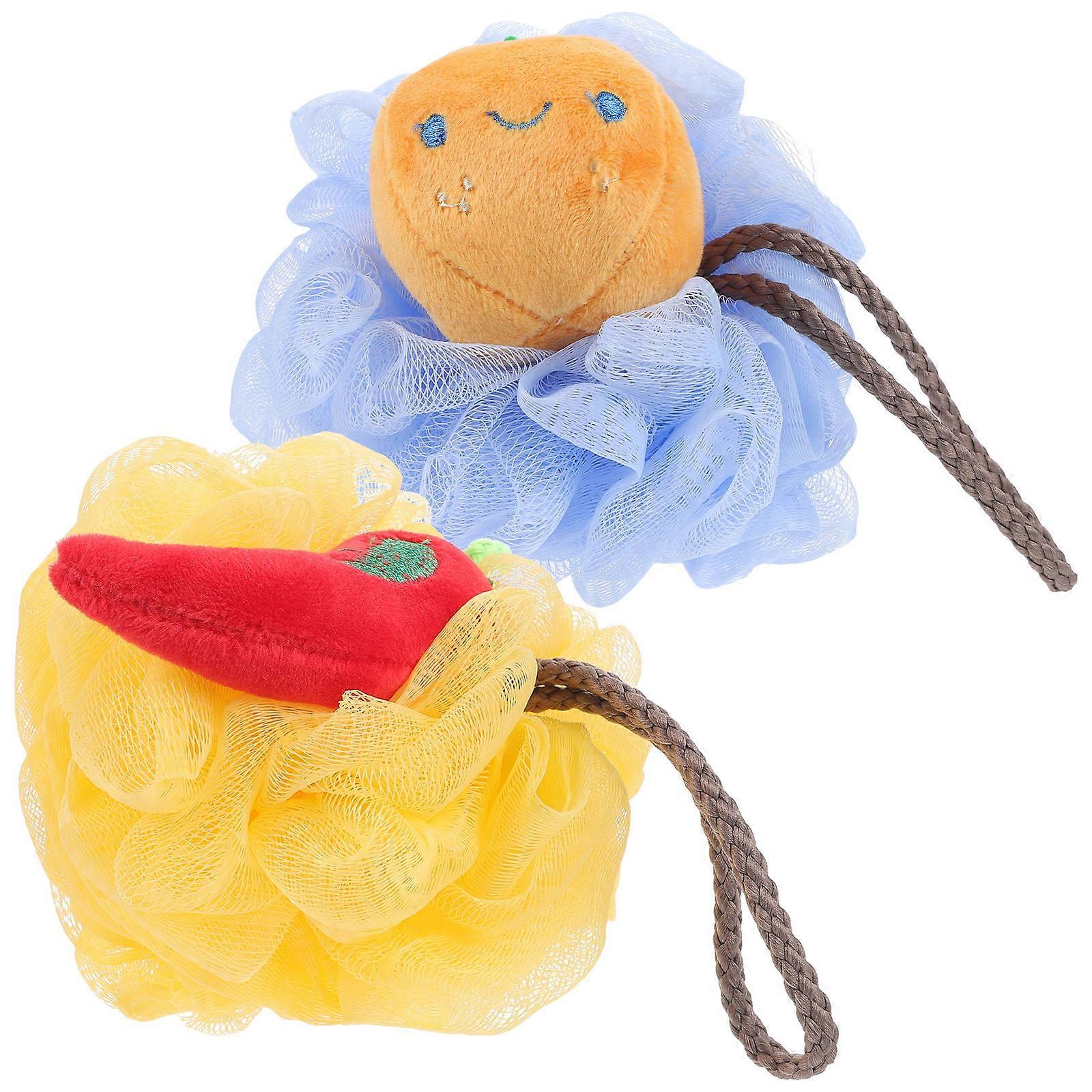 Exfoliating Bath Ball Shower Scrubber for Body Cleaning 4Pcs Pack