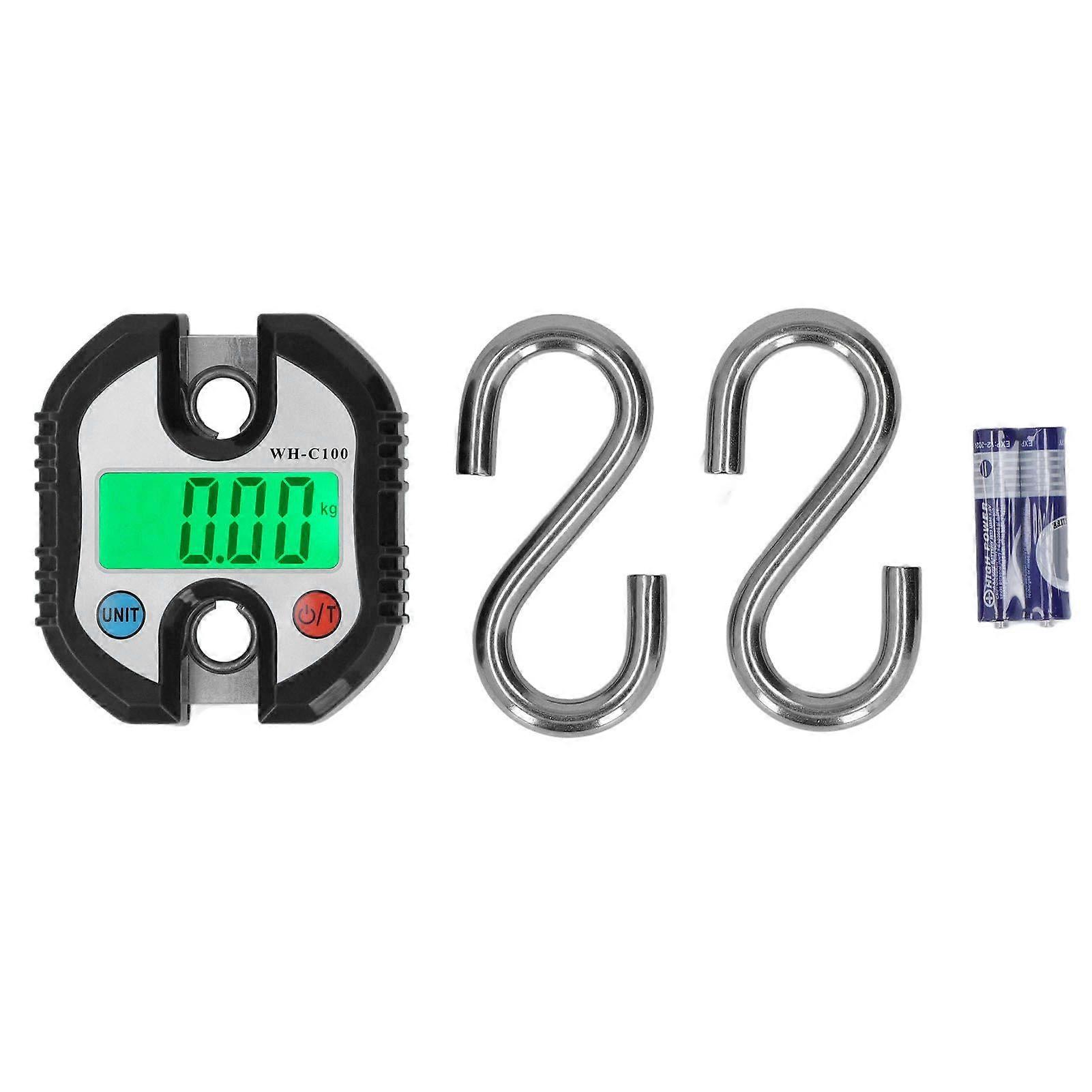 Hanging Scale LCD Digital Display 150KG Range Weighing Tool for Warehouse Luggage Black