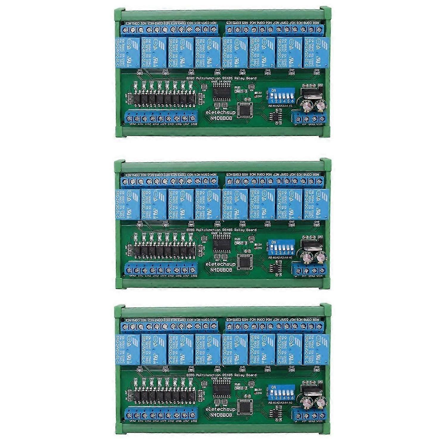 DC 24V 8 Ch RS485 Relay Board Modbus RTU for PLC Automation Control