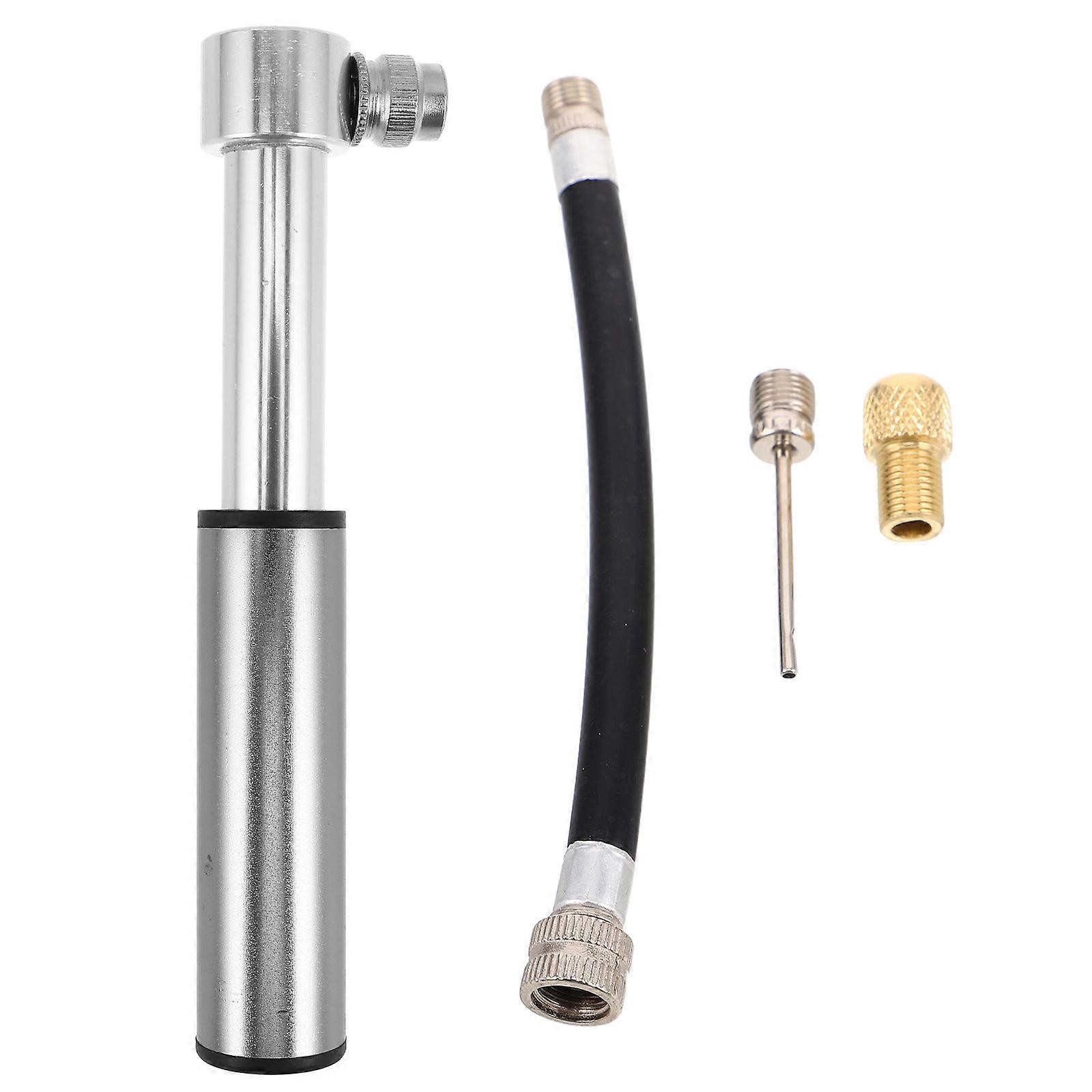 Bike Mini Pump Portable Air Pump for Outdoor Use Silver Aluminum Alloy for Multiscene Application 1 Set