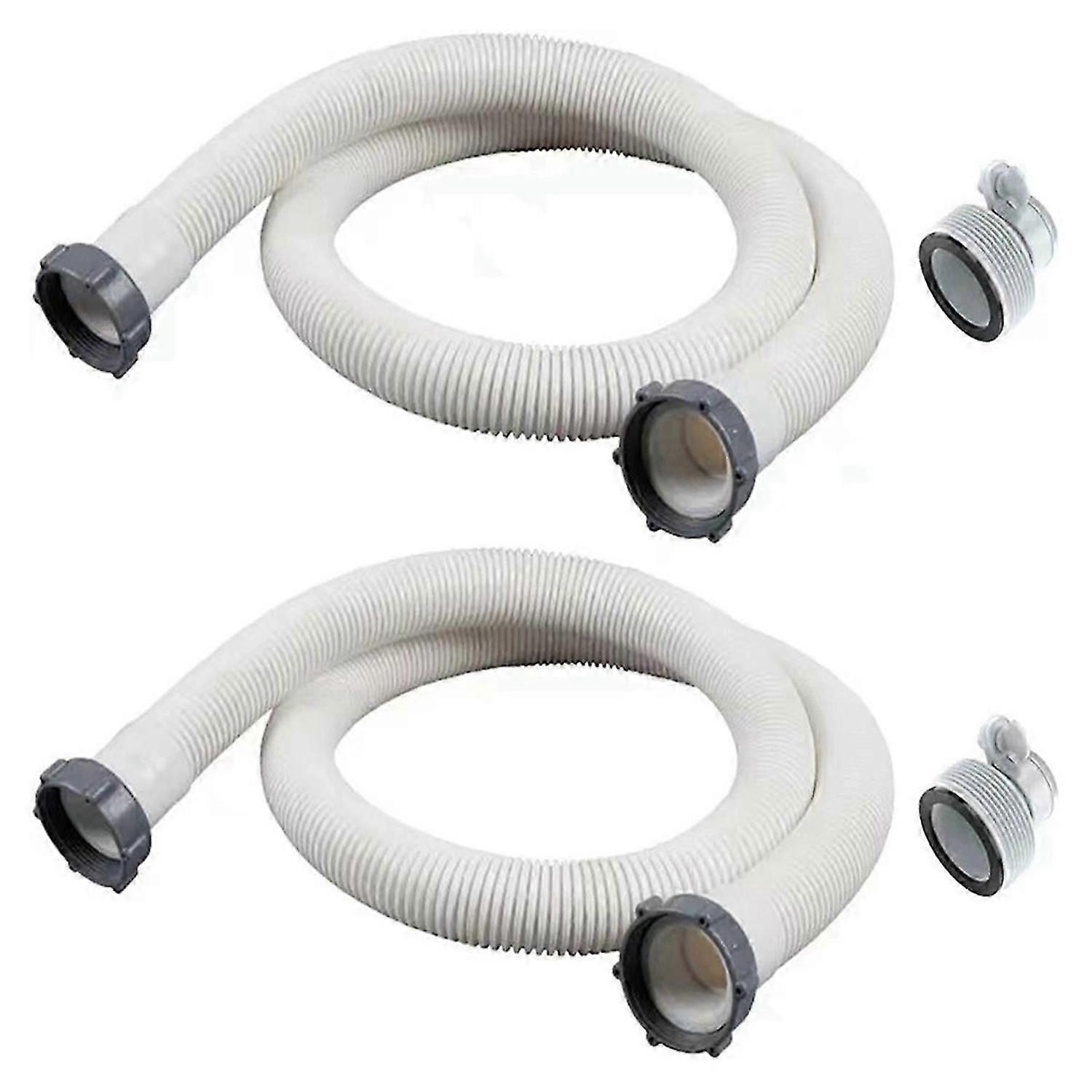 2Pcs 1.5Inch Above Ground Pool Hoses with 2 Type B Hose Adapters Set