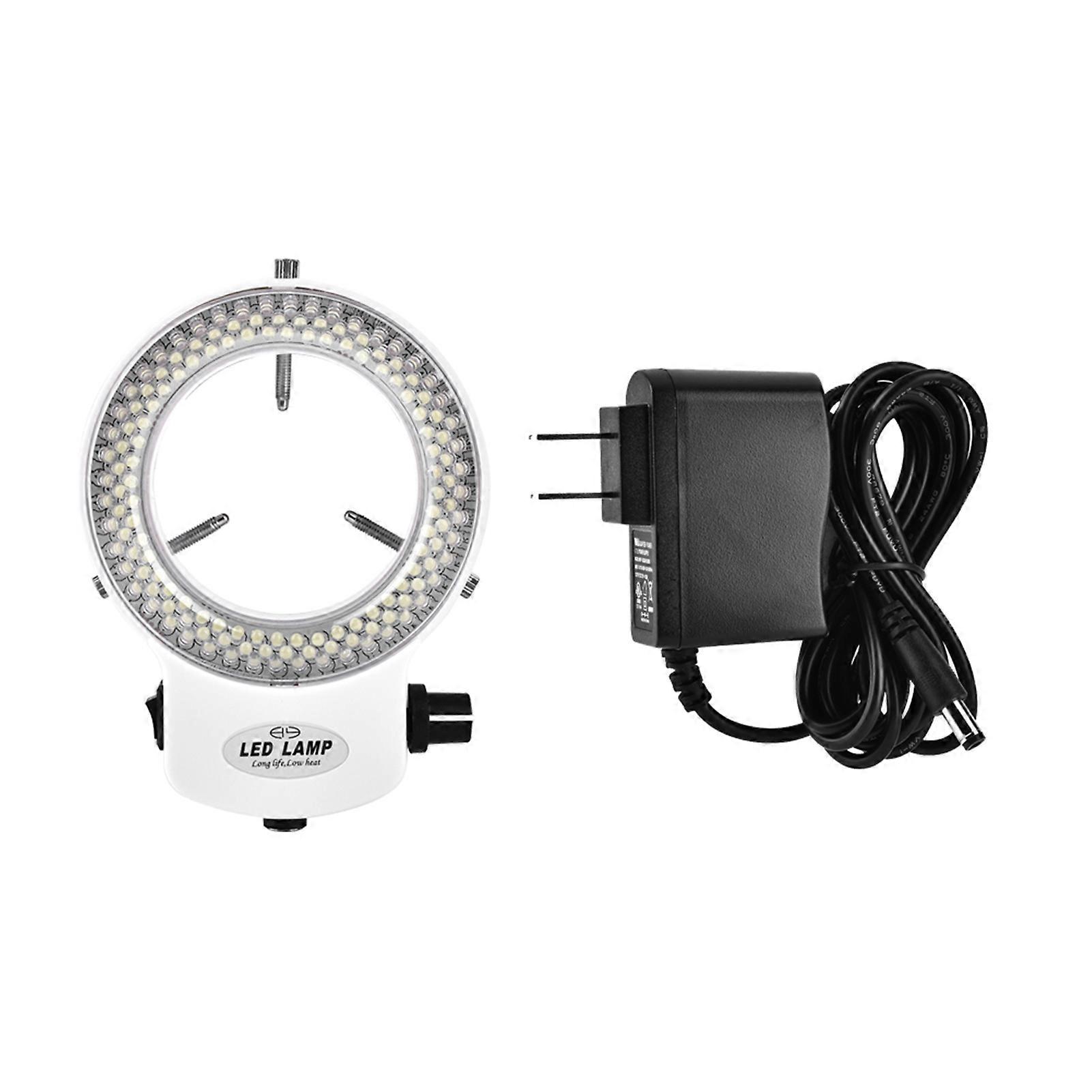 Microscope Camera 144 LED Light Source Adjustable Brightness Ring Lamp (White)