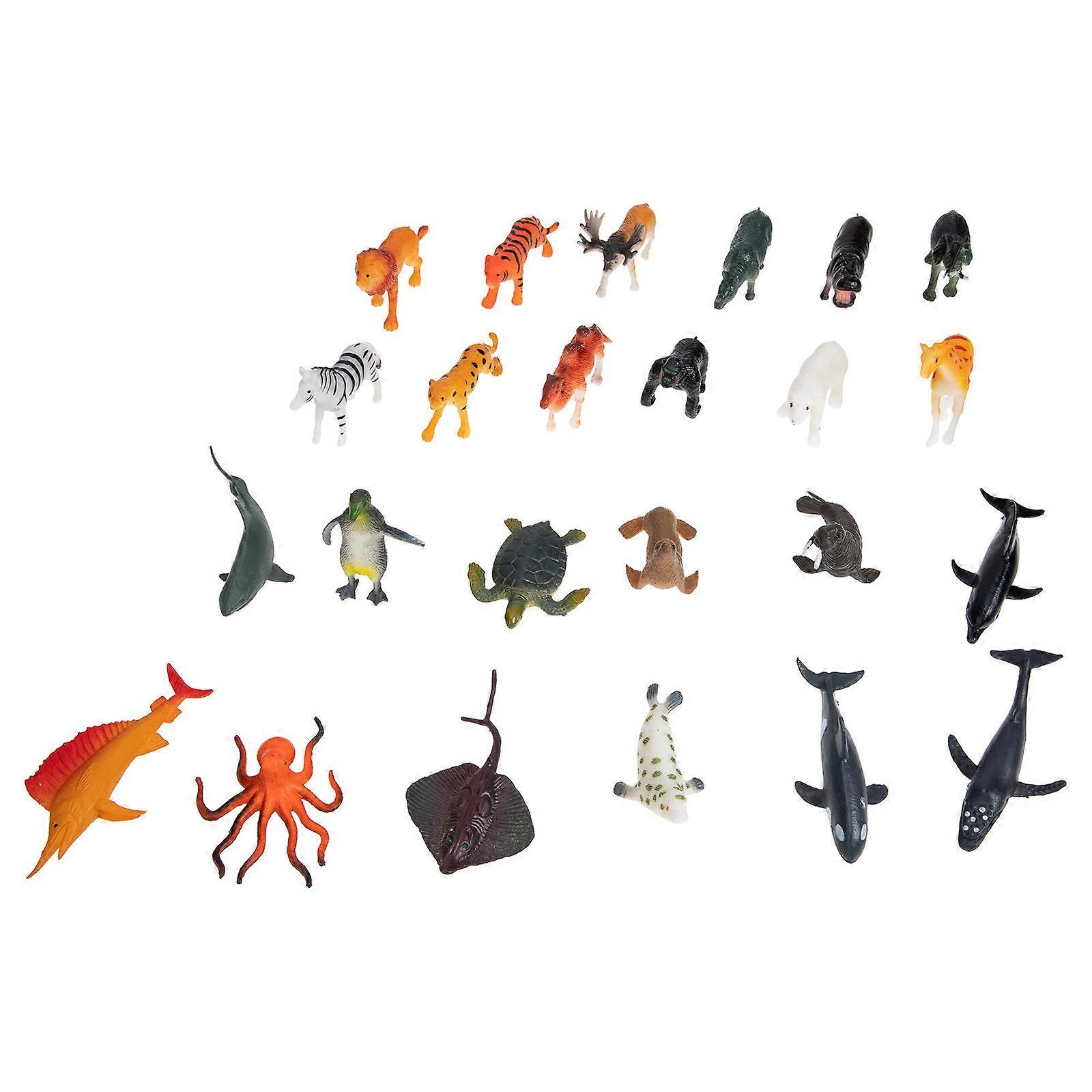 Plastic Simulation Wild Animals Plaything for Home 24Pcs Animal Model Toys Set