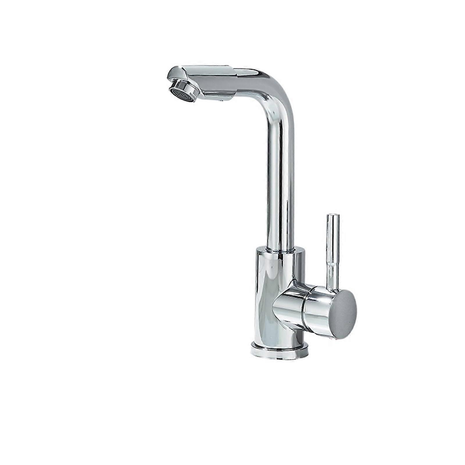 Basin Faucet Crane Swivel Spout Chrome Finish, Hot and Cold Water Mixer, Single-Handle Washbasin Tap