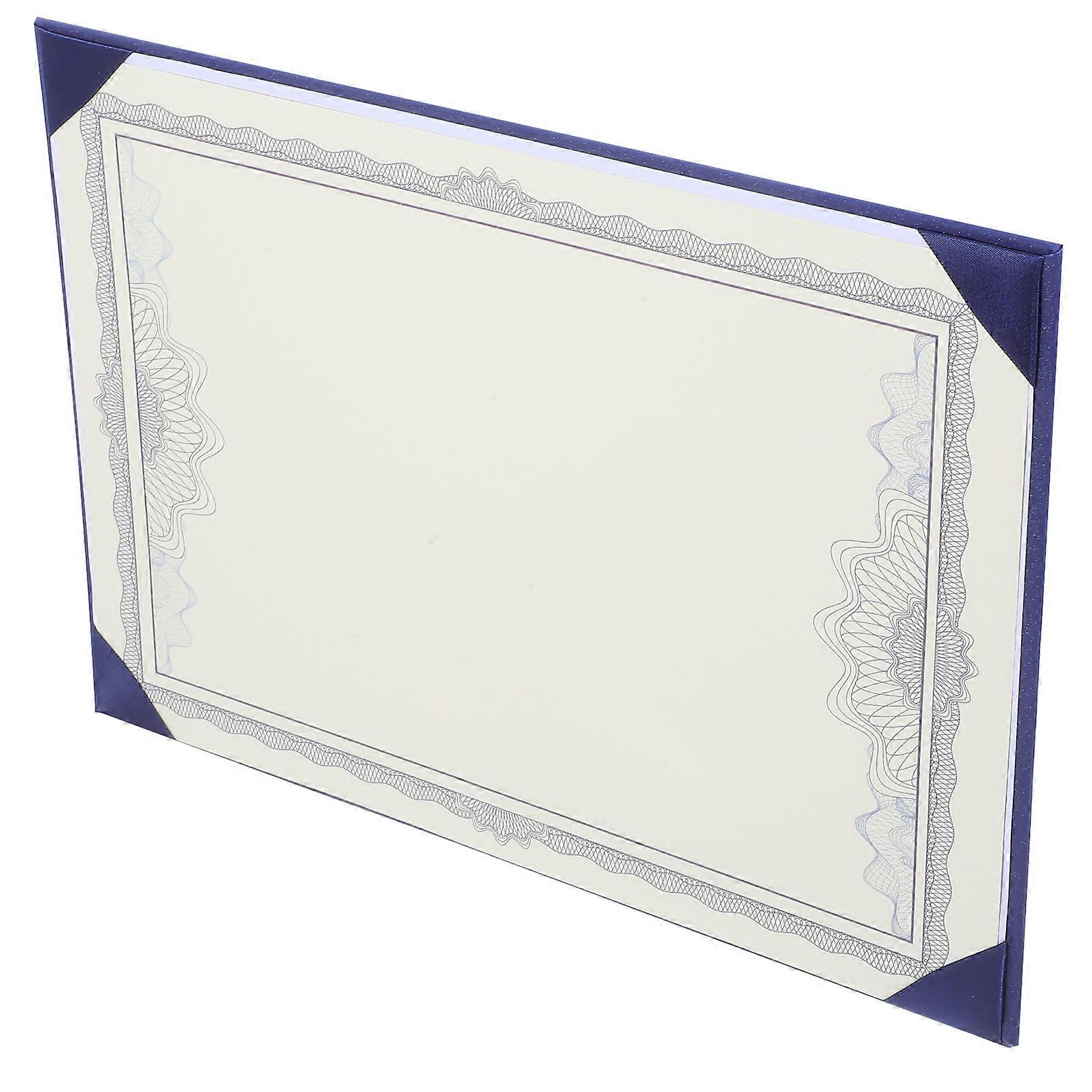 Certificate Cover Blue Diploma Frame for Holder Waterproof Paper
