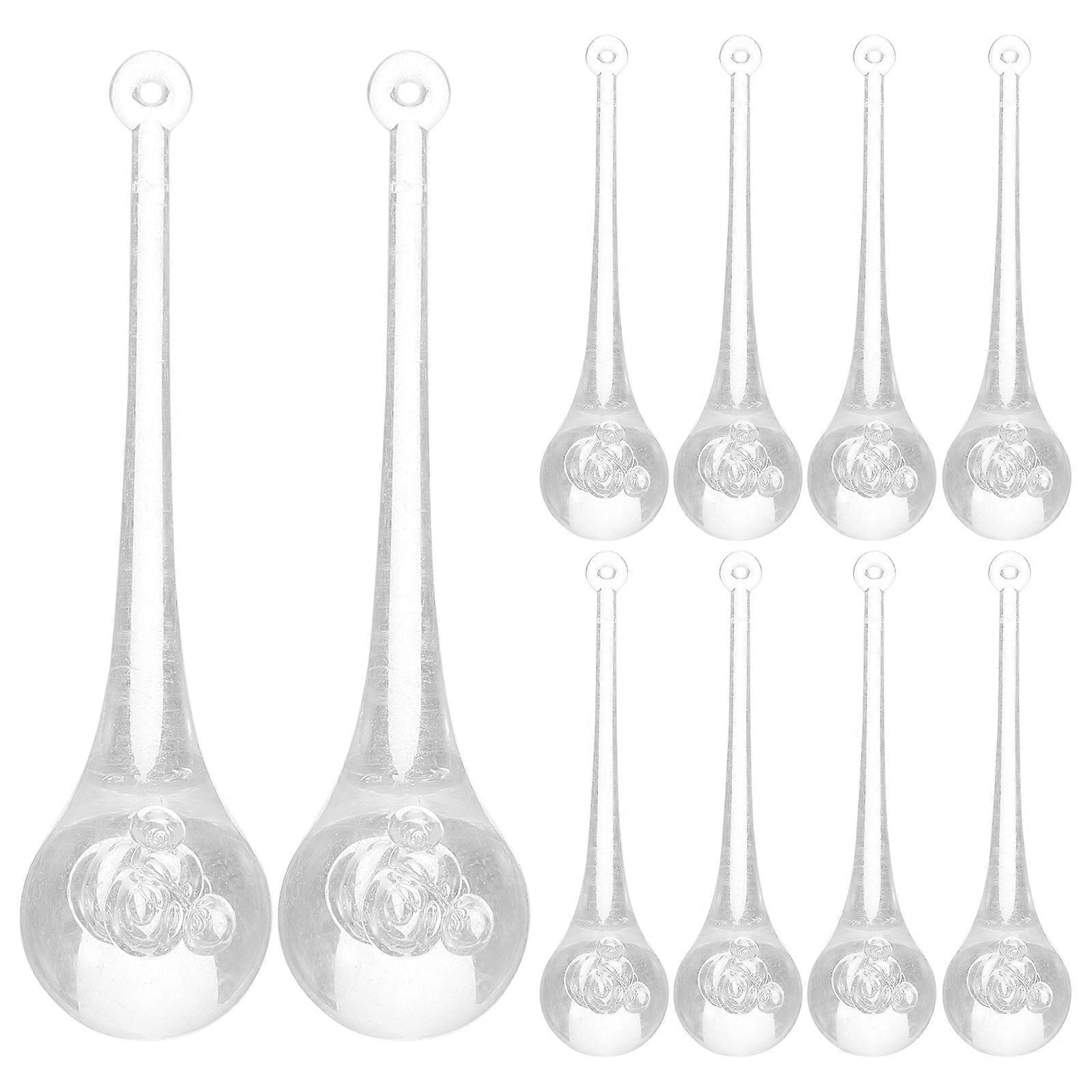 10Pcs Transparent Water Drop Acrylic Pendants Ideal for Home Decoration and DIY Projects with Elegant Touch