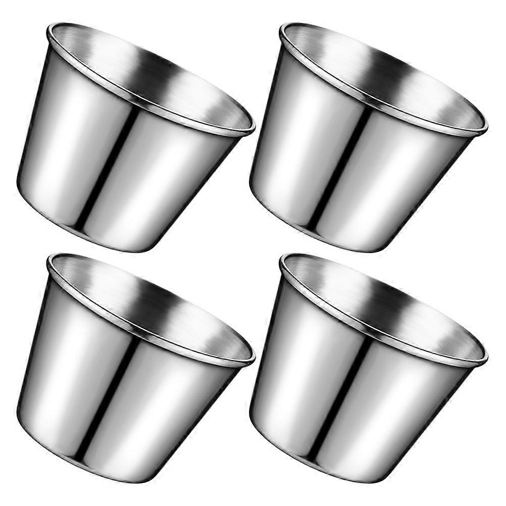 Stainless Steel Condiment Cups Small Dipping Sauce Containers Home Use 4Pcs