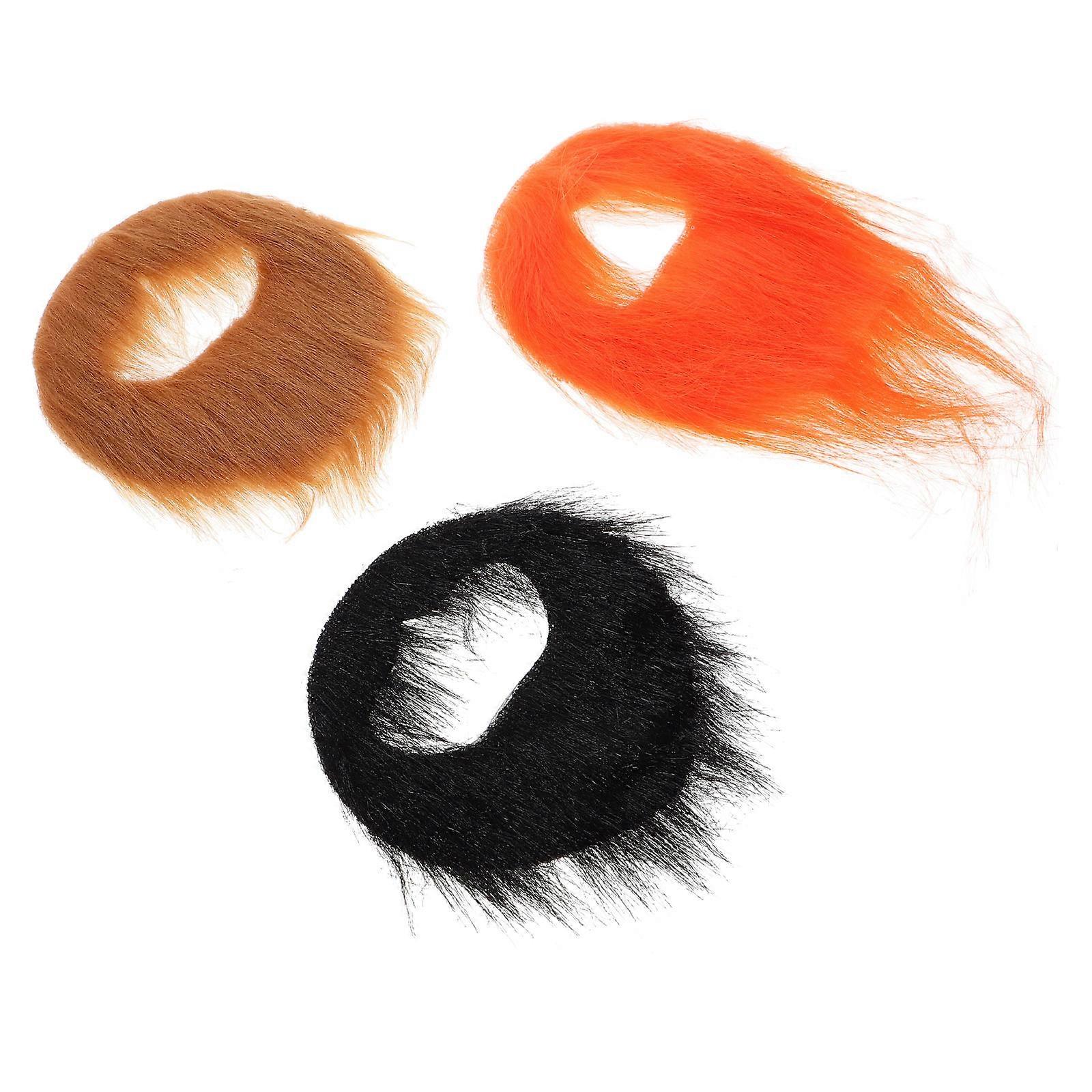 Polyester Fake Mustache Set for Cosplay and Parties 6Pcs Self Adhesive