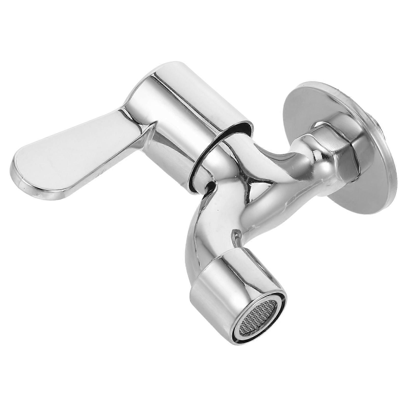 Wall Mounted Washing Machine Faucet Quick Open Function 4Pcs Silver Tap