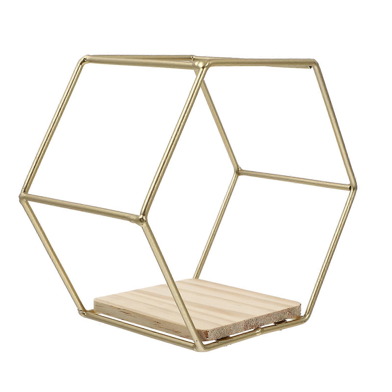 Hexagon Storage Wall Shelf Useful For Apartment Dwellers 17.00X14.50X9.50CM Space-saving Feature With Strong Bearing Capacity 1Pcs