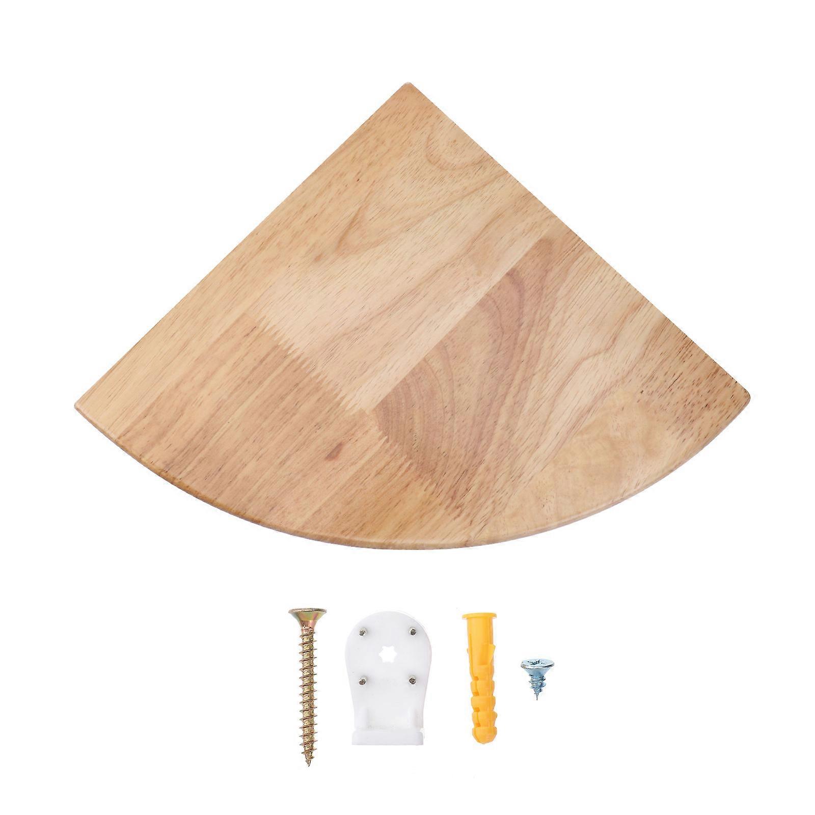 Fan Shaped Wall Corner Storage Holder Oak for Home Use 2Pcs Wall Shelf