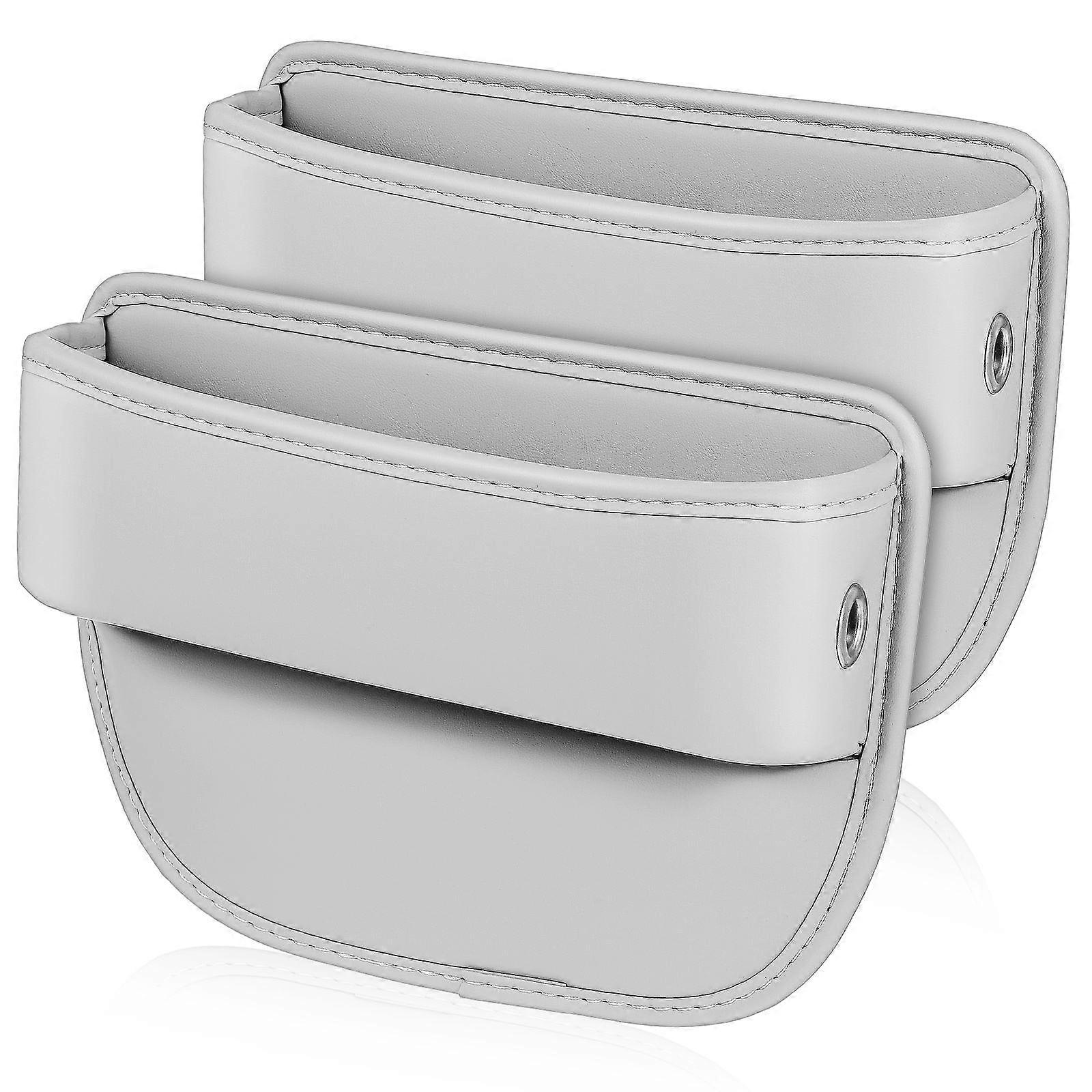 4Pcs Car Seat Gap Filler Storage Box for Car Organization Grey