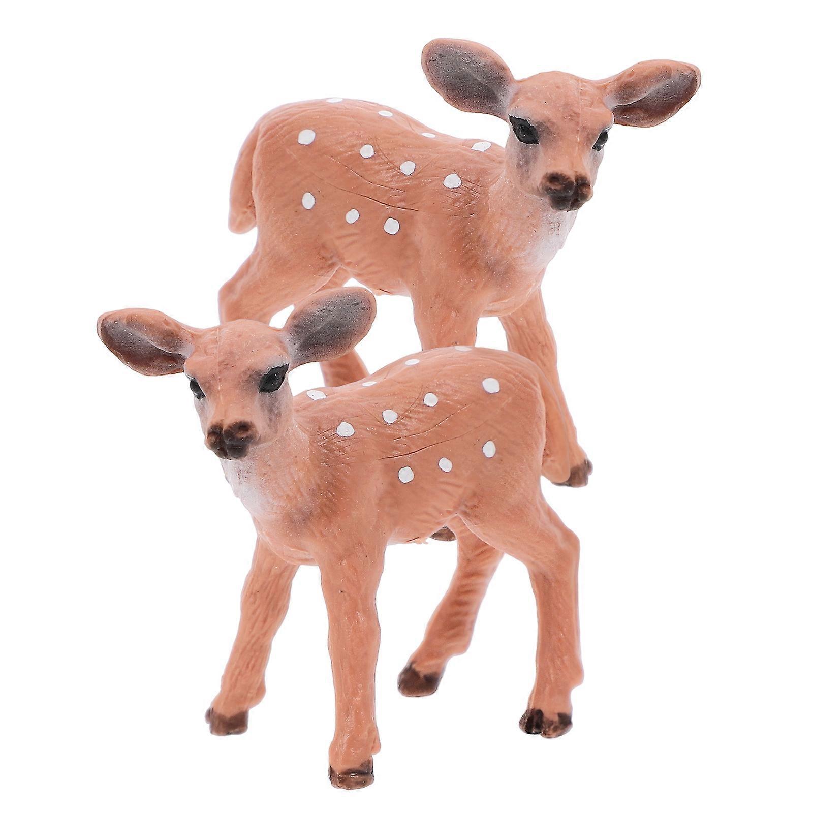 Creative Ornament Sika Deer Model for Decoration 6Pcs Multi