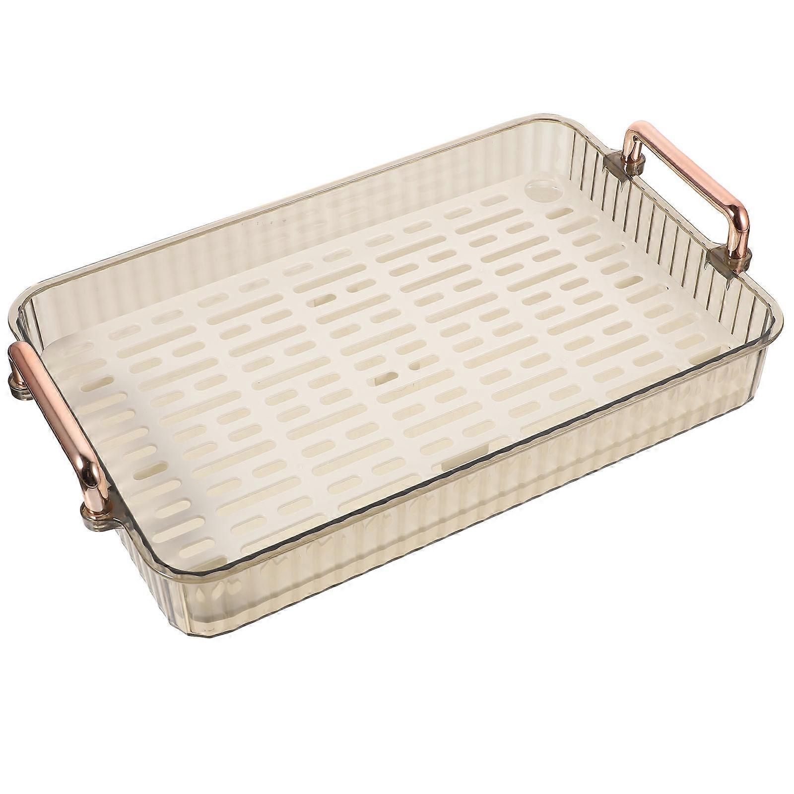 Dish Drain Tray Drying Rack Kitchen Drain Tray for Storage 4Pcs Brown