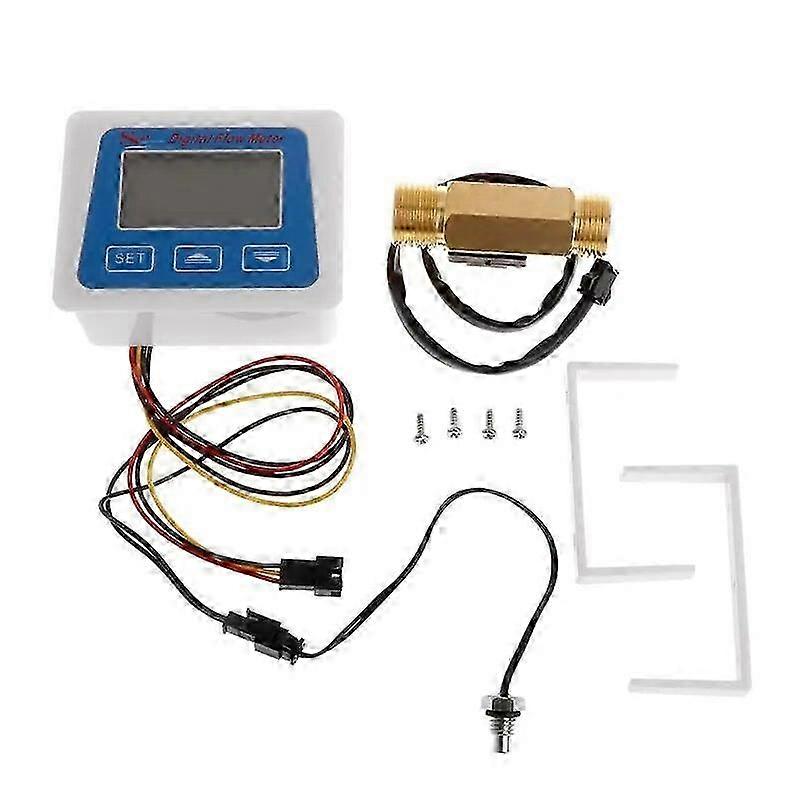 2025 Digital LCD display Water flow sensor meter flowmeter totameter Temperature time record With G1/2" flow sensor