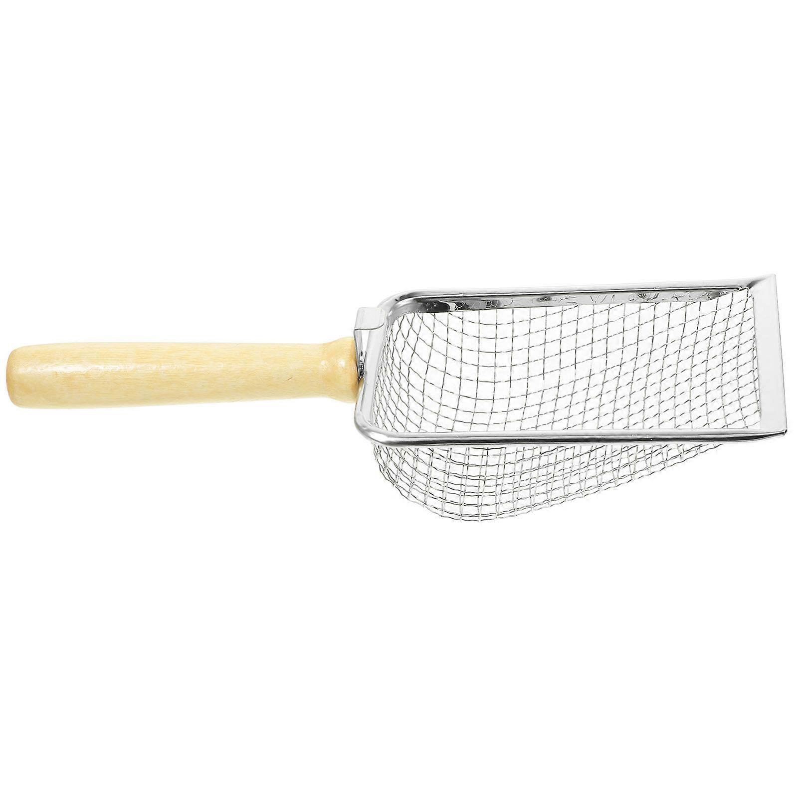 Fine Litter Scoop For Pet Cat Owners Home Use 28x9.8x4.5cm Durable With Wood Handle 1 Set