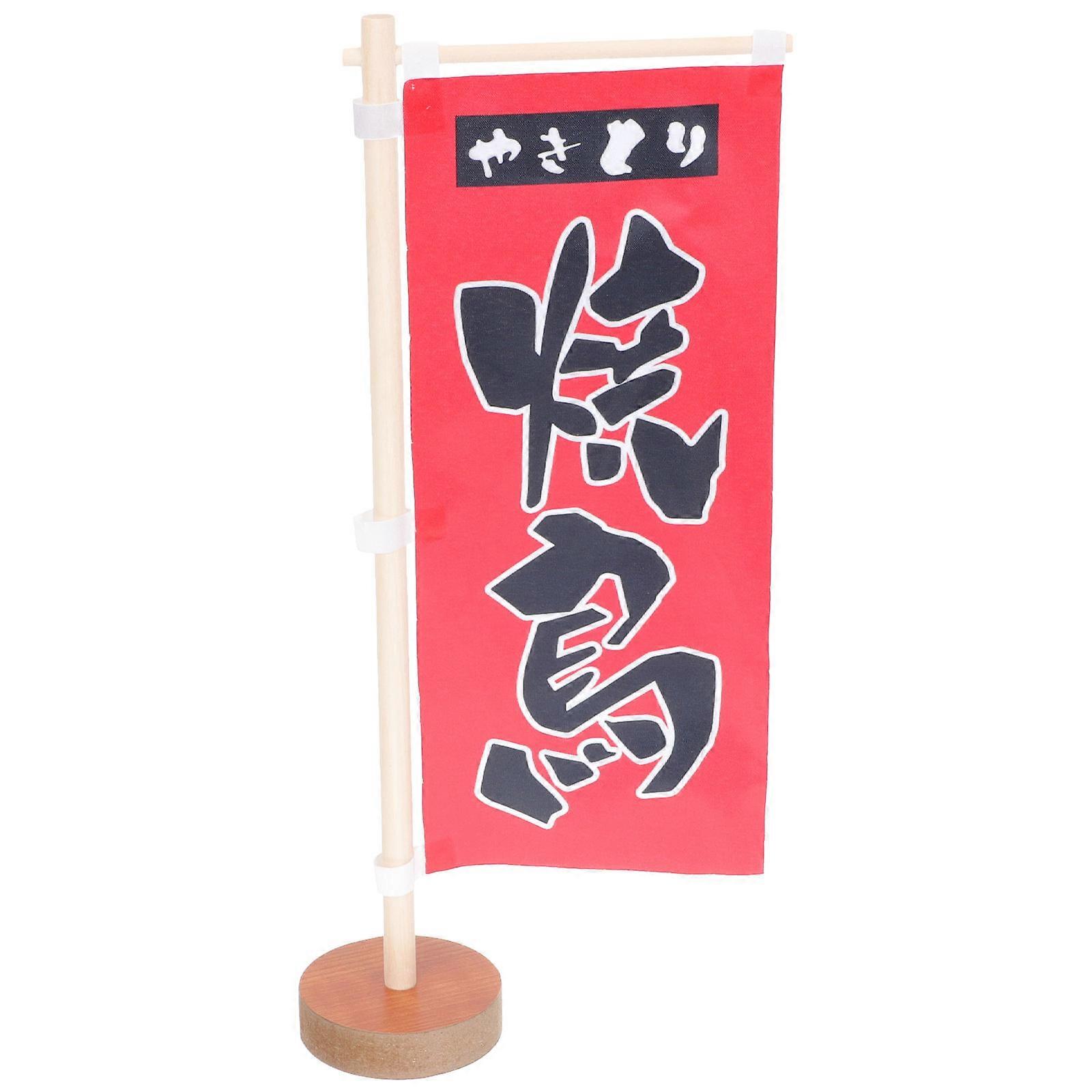 Japanese Sushi Flag Japanese-Style Desk Flag for Decor 2Pcs Multi Color Desktop Decoration
