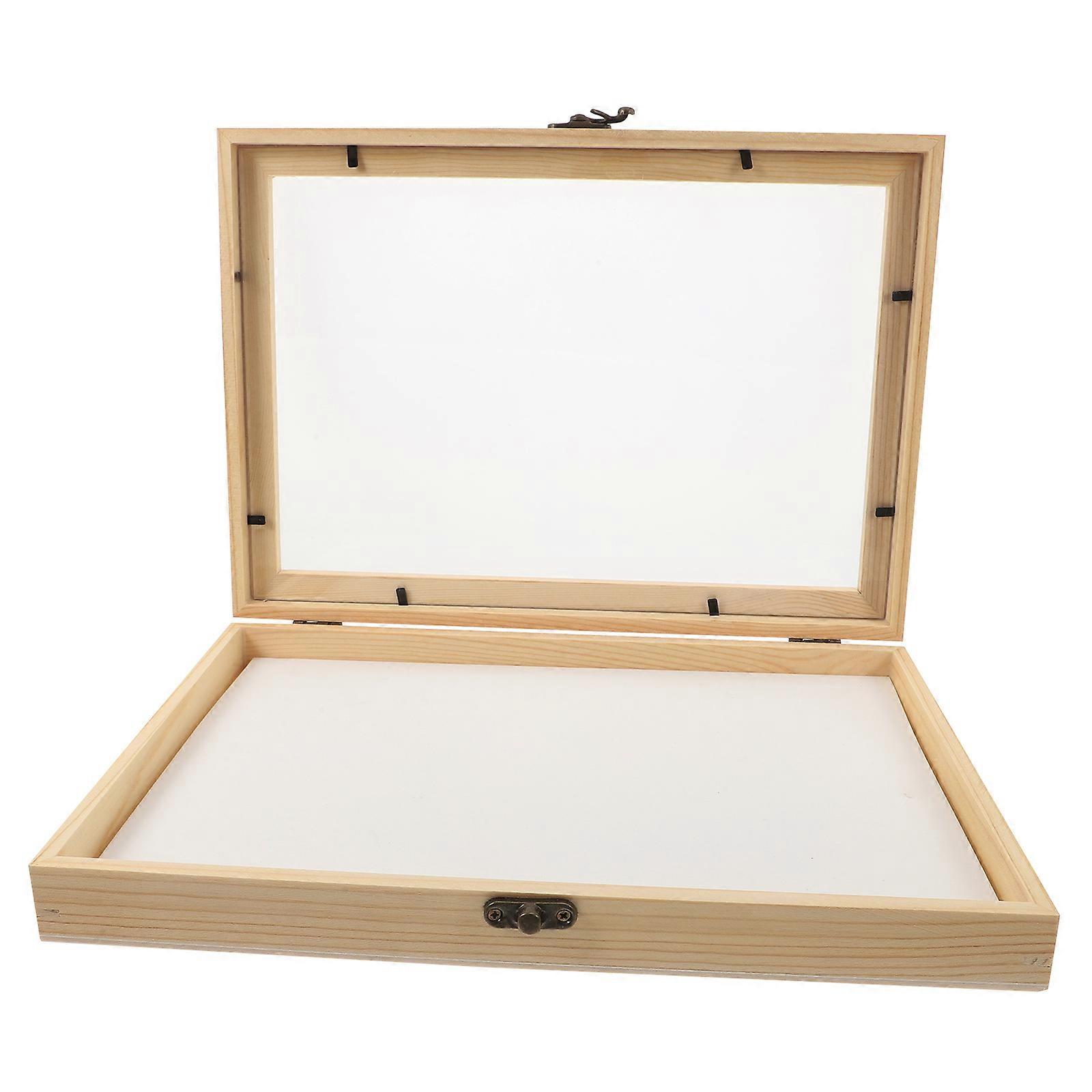 Wooden Display Box Vintage Suitcase Storage Box EVA Board Included Home Decor Insect Specimen Showcase 1Set