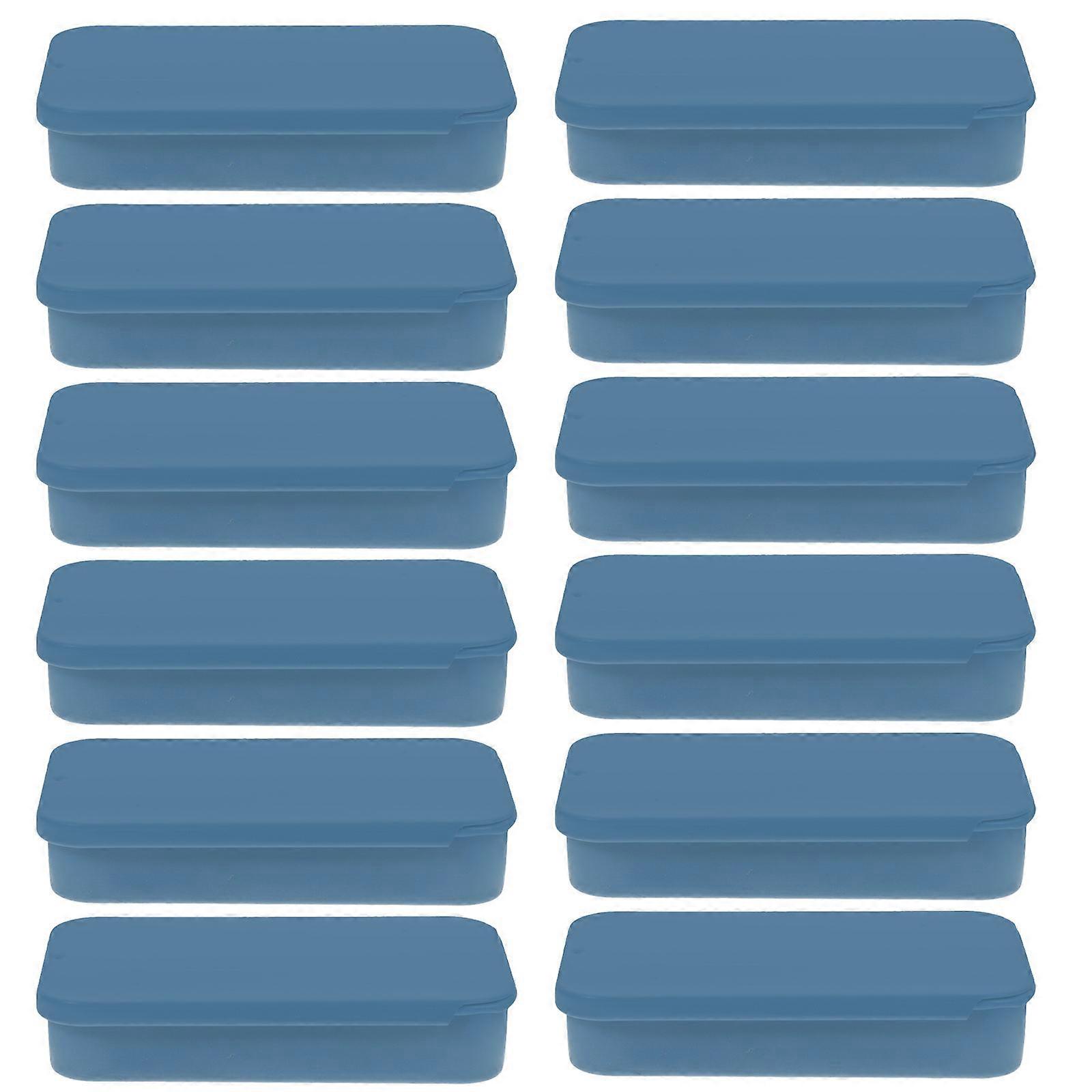 Rectangular Blue Tin Case Storage Box For Candy Jewelry And Small Items With 60Pcs Moisture Resistant Functionality