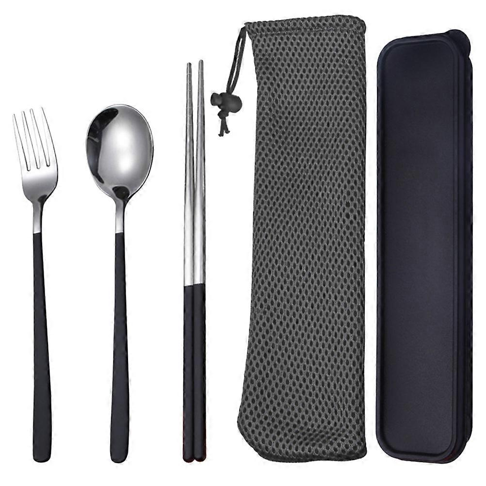 Portable Tableware Kit Fork Spoon Chopstick Kit for Eating Food Use 4Sets