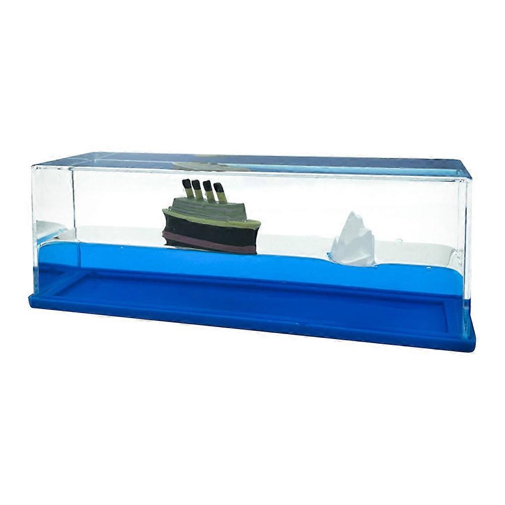 Cruise Ship Fluid Liquid Decor Drift Bottle for Desktop Display 2Pcs Set