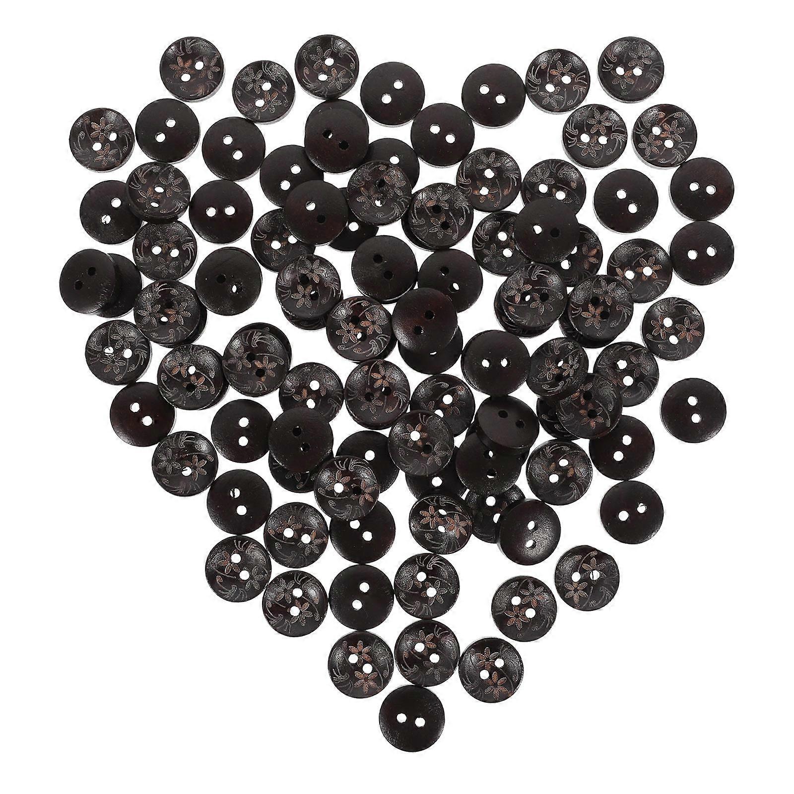 Multipurpose Wooden Crafting Buttons For DIY Projects And Clothing Decoration 0.3X1.5X1.5CM Durable Round 200 Pcs