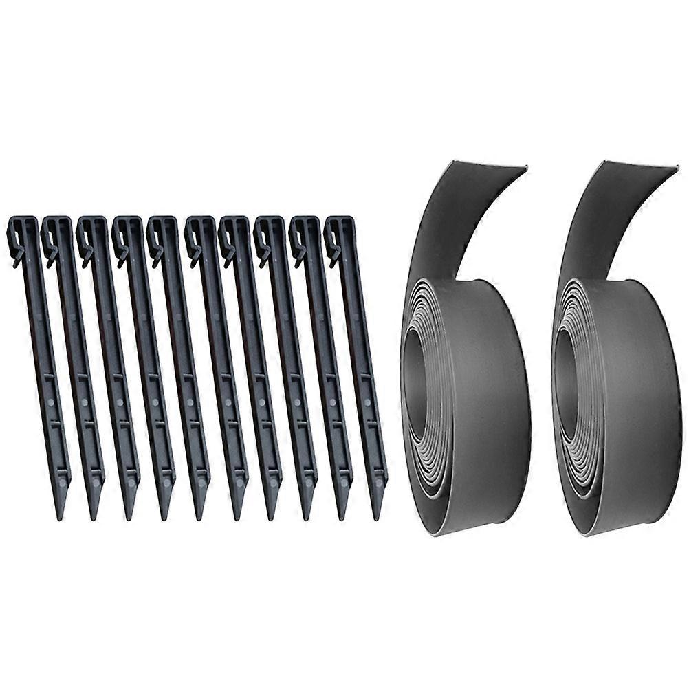 Black Landscape Edging Coil Kit for Garden Border Plastic 5Sets