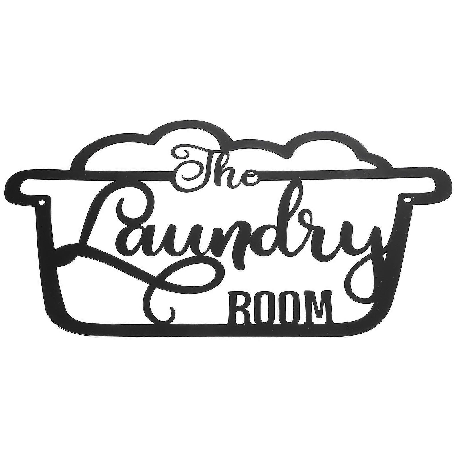 Laundry Room Sign Rustic Style Iron Plaque for 2Pcs Wall Decor