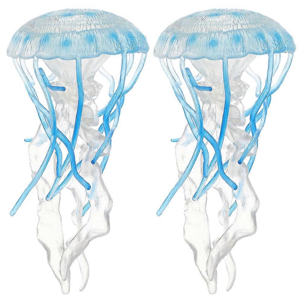 Water Jellyfish Model Artificial Aquarium Decor Floating Sea Creature 2Pcs