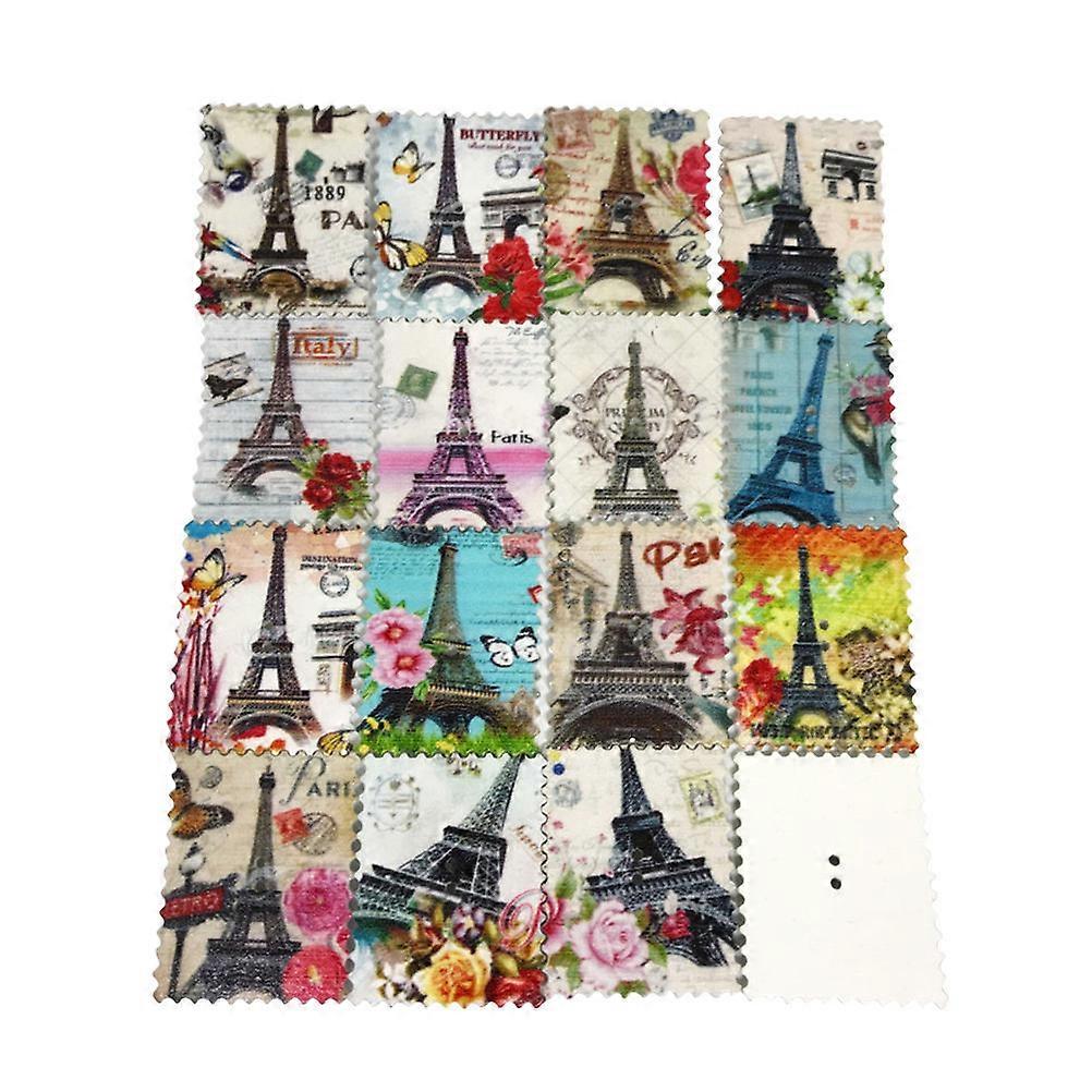 Environmental Stamp Pattern Printed Buttons For Sewing And Artwork Multi Colored Unique Design 120 Pcs