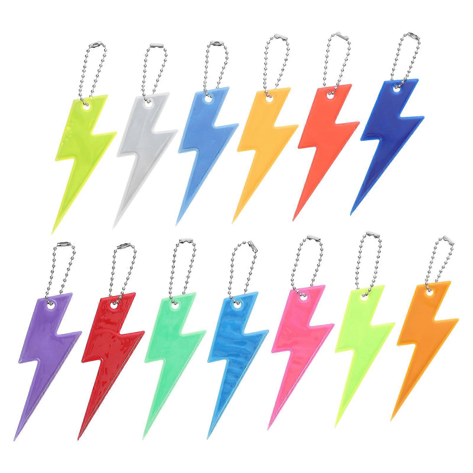 65Pcs Reflective Keychains for Night Safety with Portable Fluorescent Backpack Tags