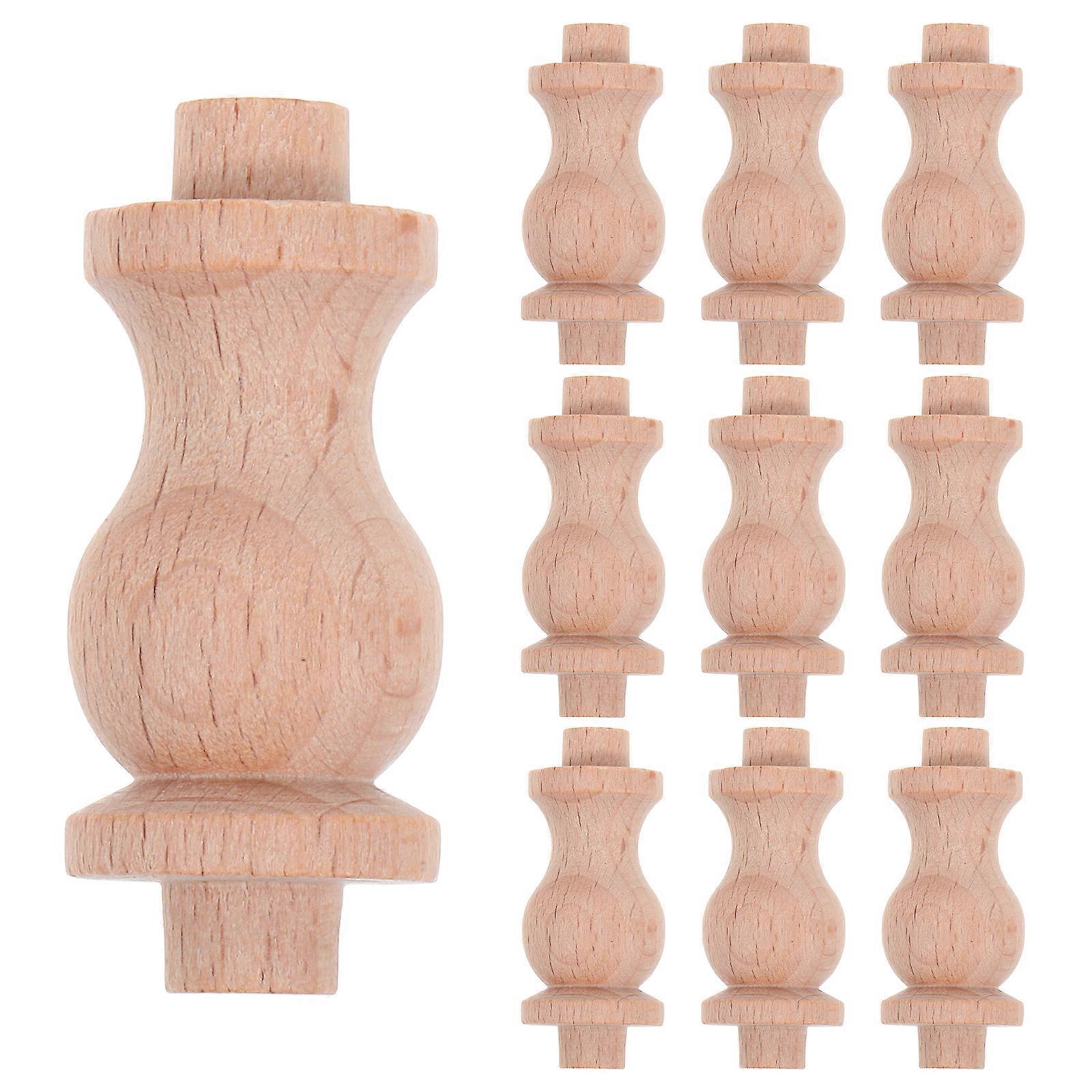 Solid Wood Pillar Balusters Decorative Spindles for Home Crafts 10Pcs Pack