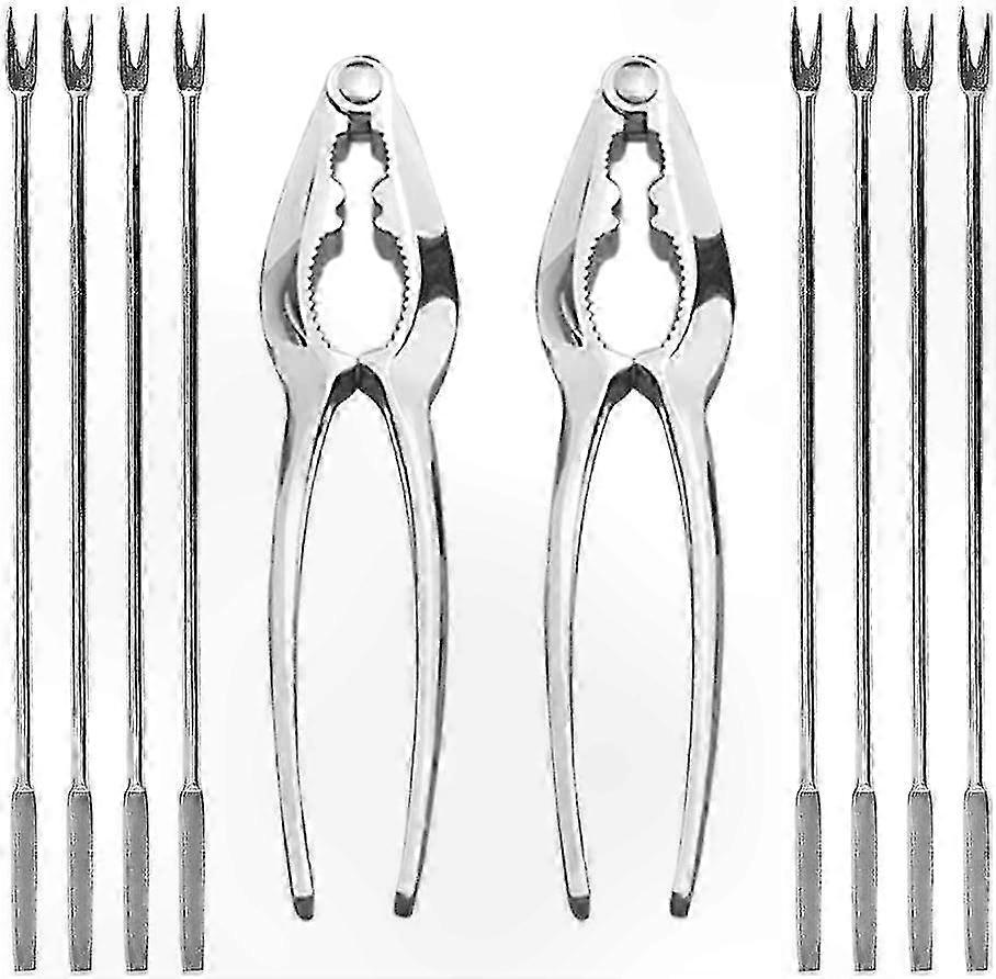 Seafood Dining Kit with Lobster Crackers and Stainless Steel Picks for Shellfish Preparation