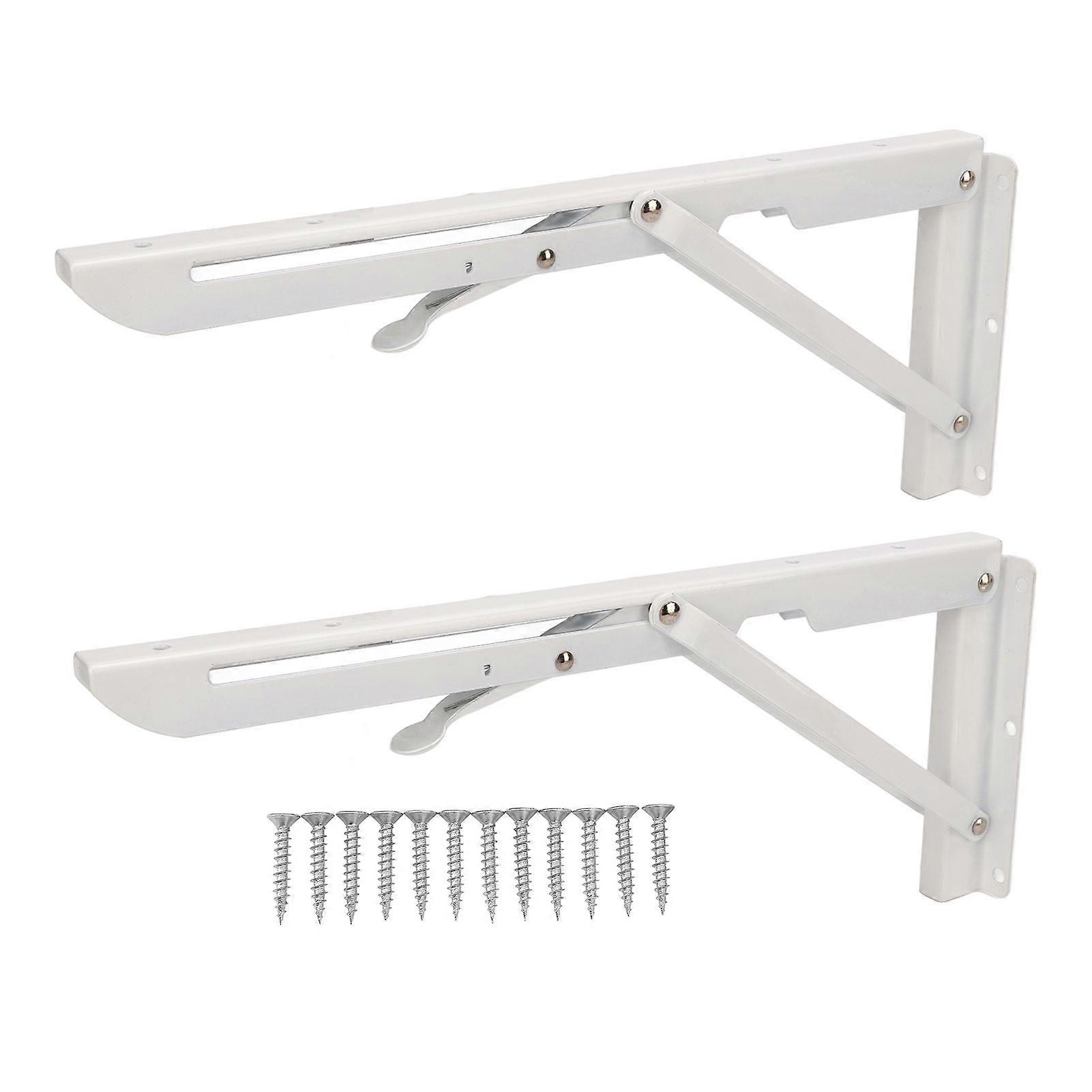 2pcs Folding Table Bracket Wall Mounted Collapsible Shelf Bracket 34cm/13.39in for RV Boat