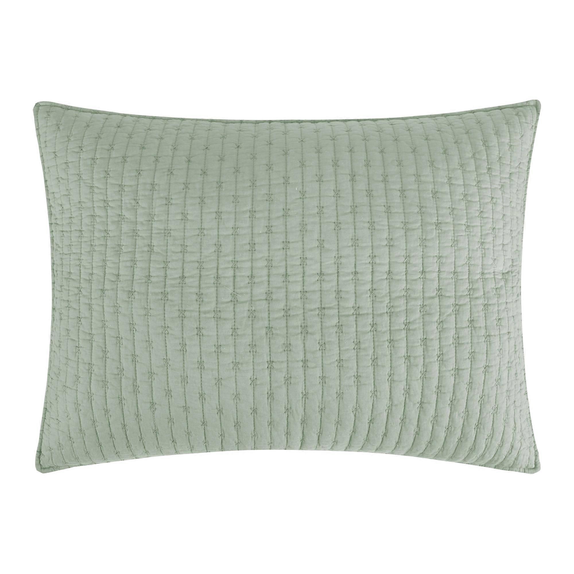 Levtex Home - Cross Stitch - Standard Sham - Desert Sage - Sham (26x20in.) - Cotton